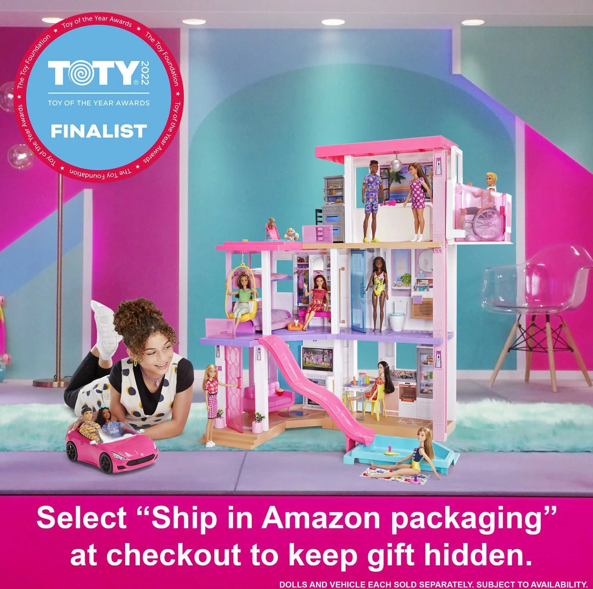 Coffret de jeu Barbie Dreamhouse avec 10 aires de jeu, plus de 75 meubles et accessoires, lumières et sons