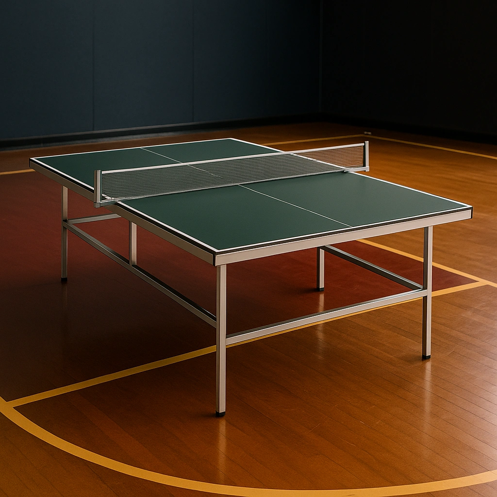 Table de ping-pong intérieure/extérieure en acier vert 274 x 152,5 x 76 cm