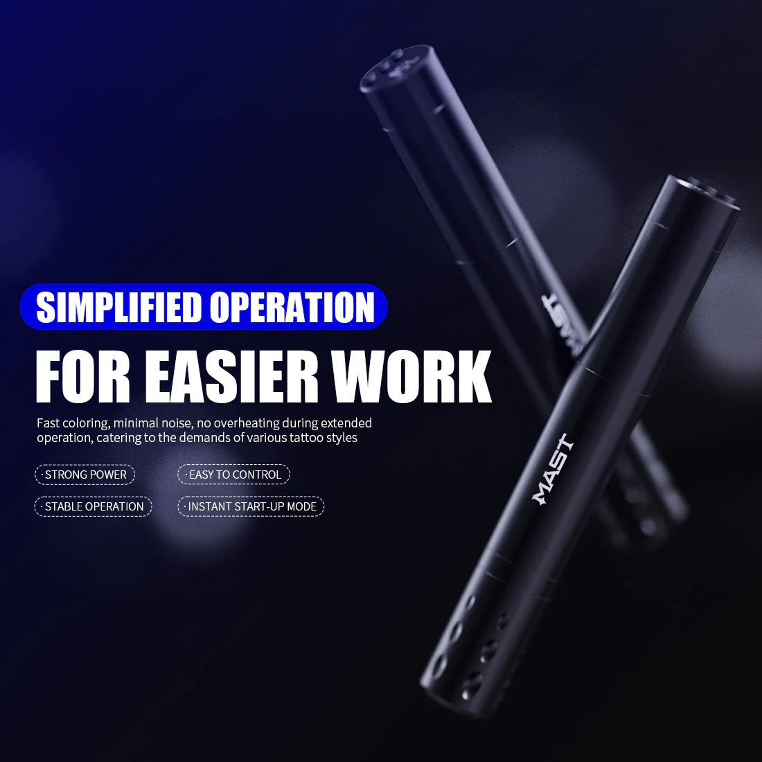 Mast Tour Fly trådløs tatoveringsmaskinesæt