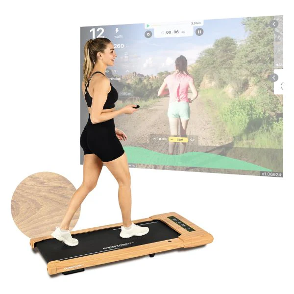 Tapis de course Walking Pad 4.2 (2025) – Design élégant en bois (0–6 km/h). Compatible avec les applications.