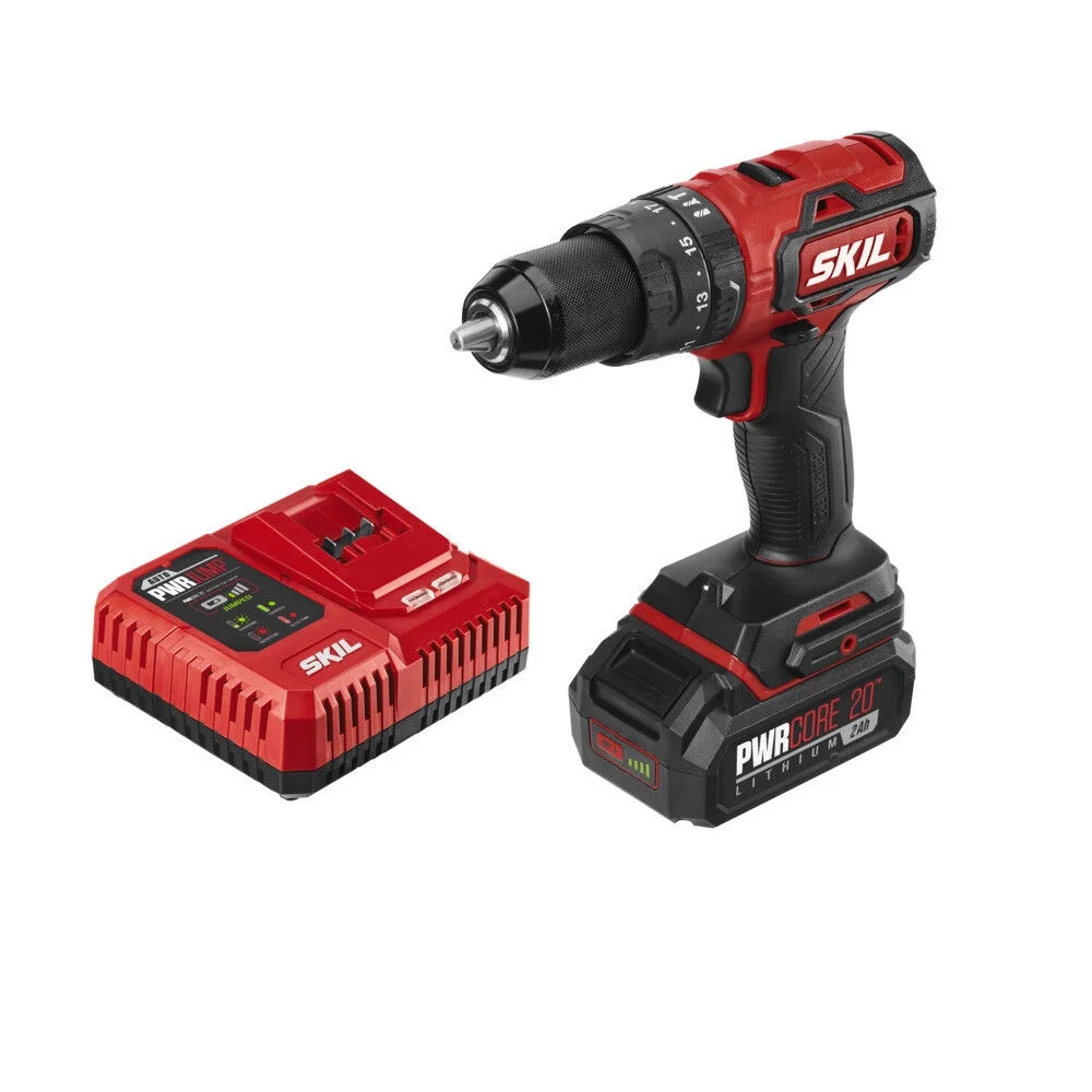 SKIL PWR CORE 20? Brushless 20 - Volt Drill Driver and Circular Saw Kit with 4.0ah Battery and PWR Assist? USB Adapter, CB7475 - 1A