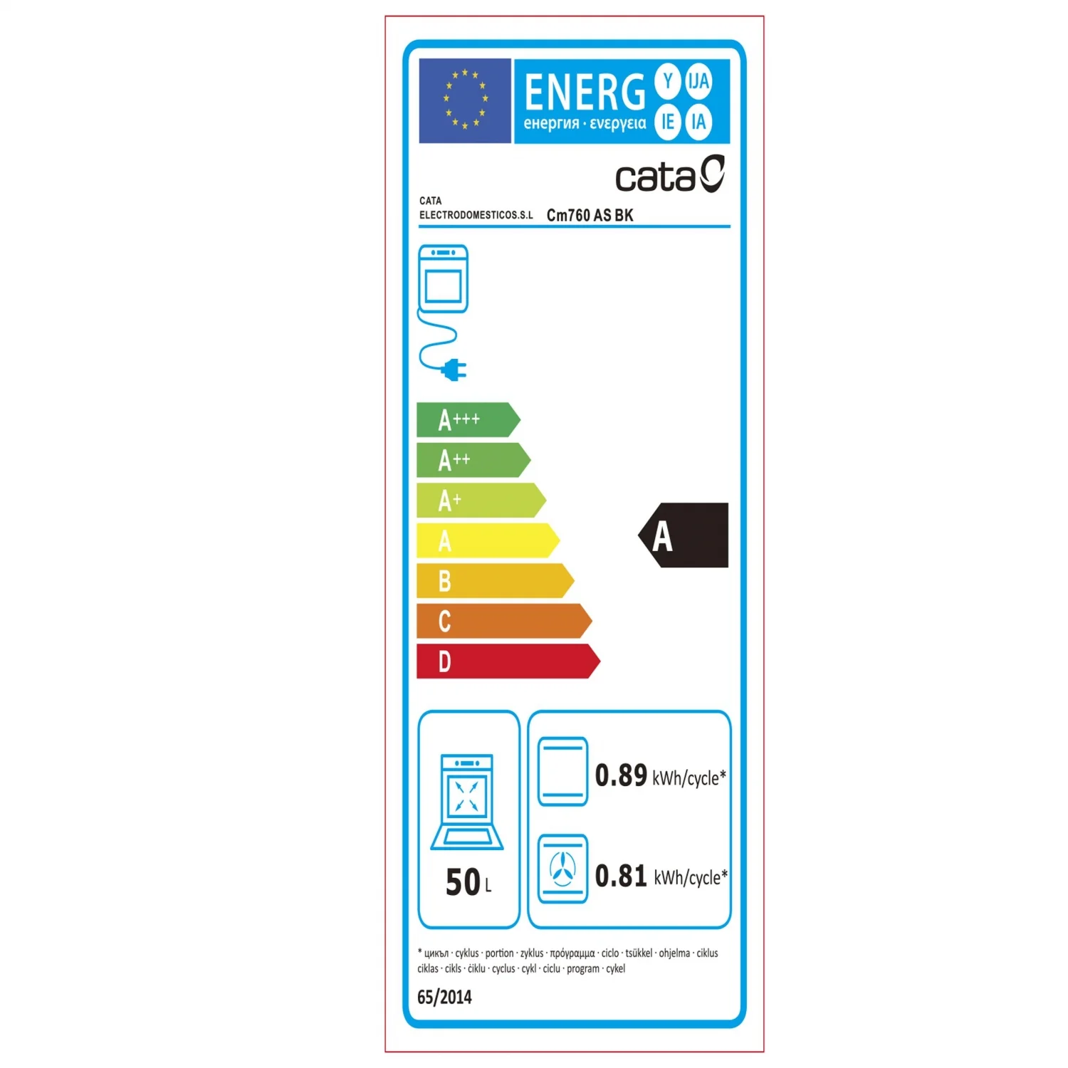 Cata CM760AS BK multifunktionsovn