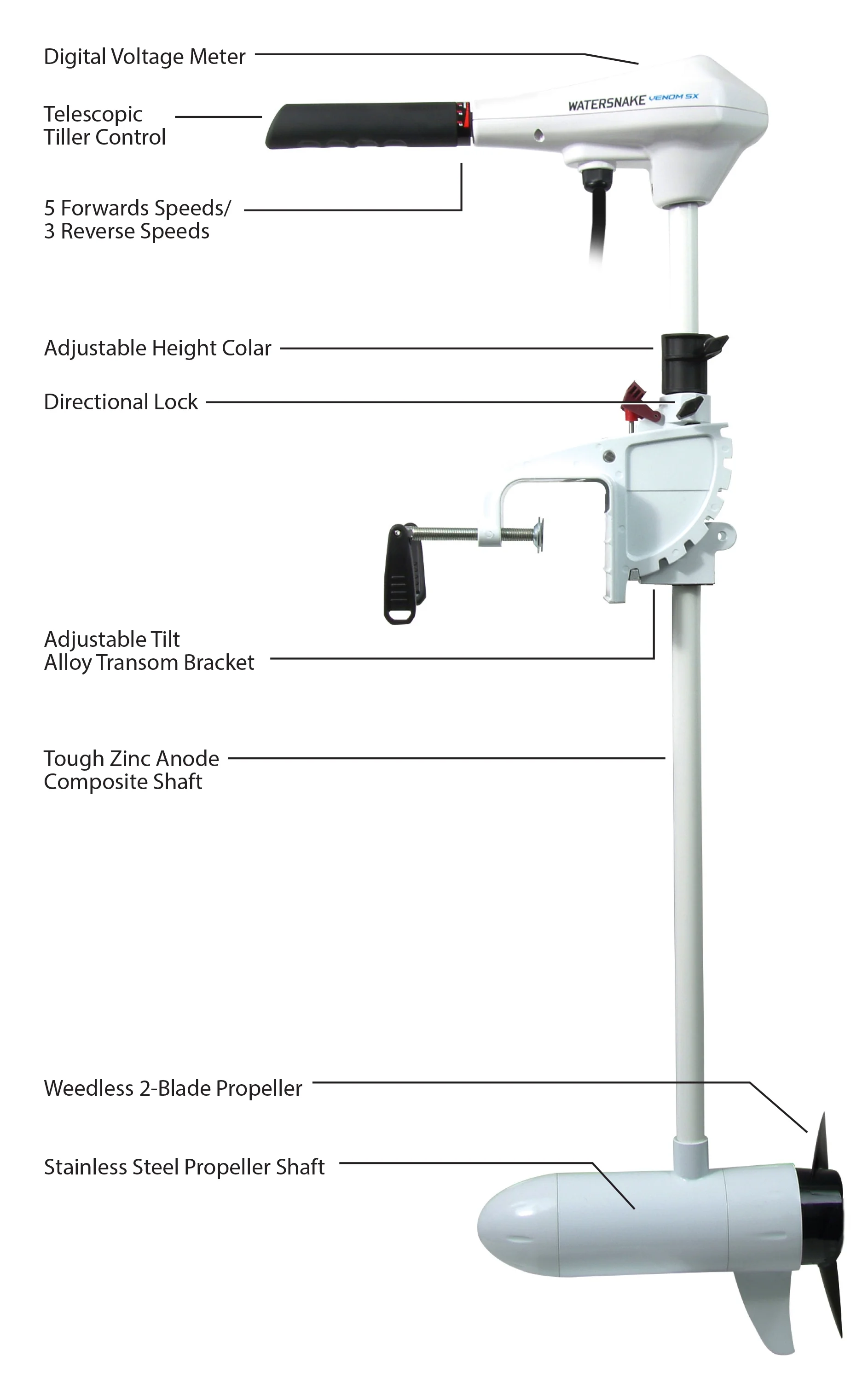 New Watersnake Venom 34/30 Saltwater Transom Mount Trolling Motor