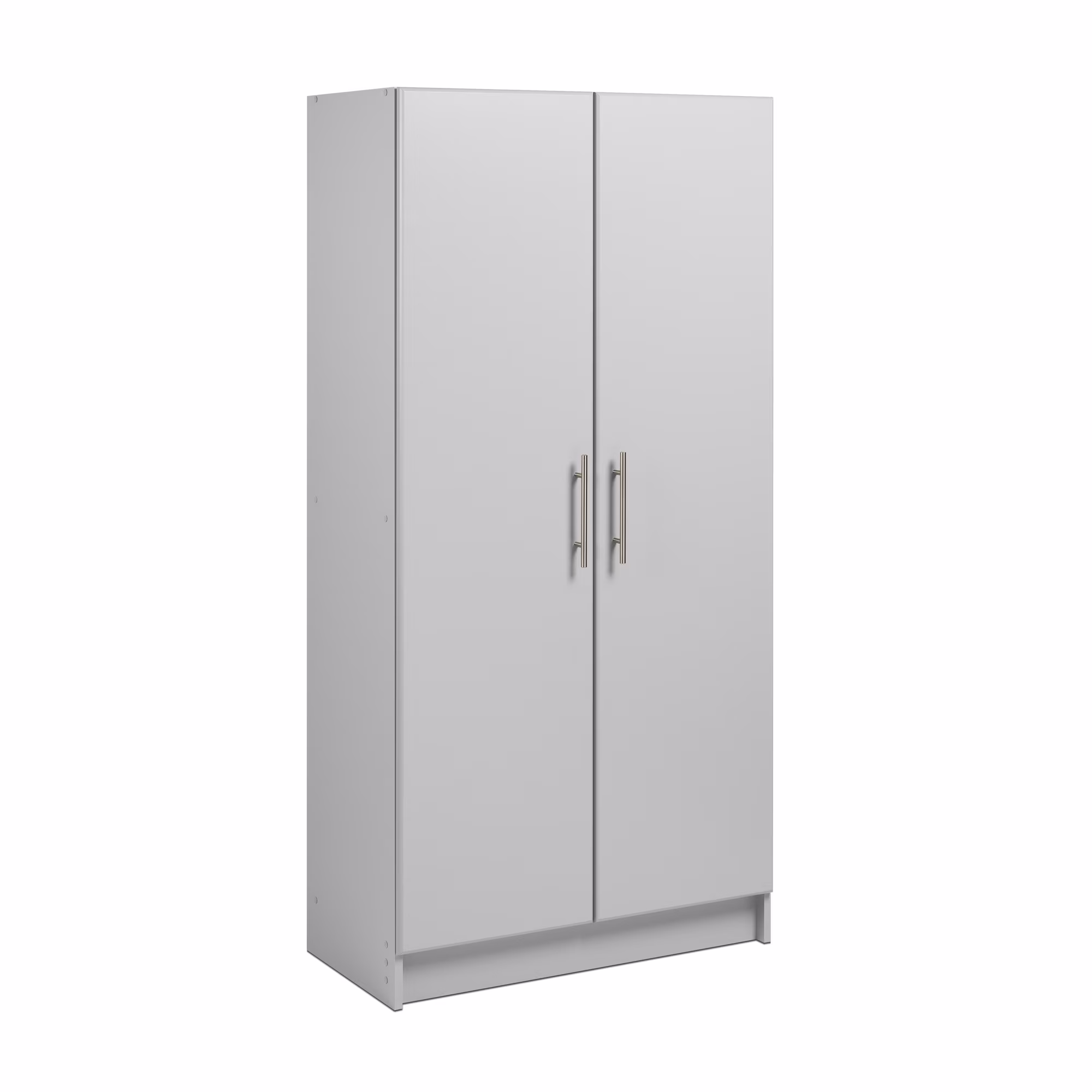 Prepac Adjustable Shelves Cabinet - Functional Tall Garage Table, 16"d x 32"w x 65"h Freestanding Garage Cabinet with 2 - Doors, Light Gray - GES - 3264