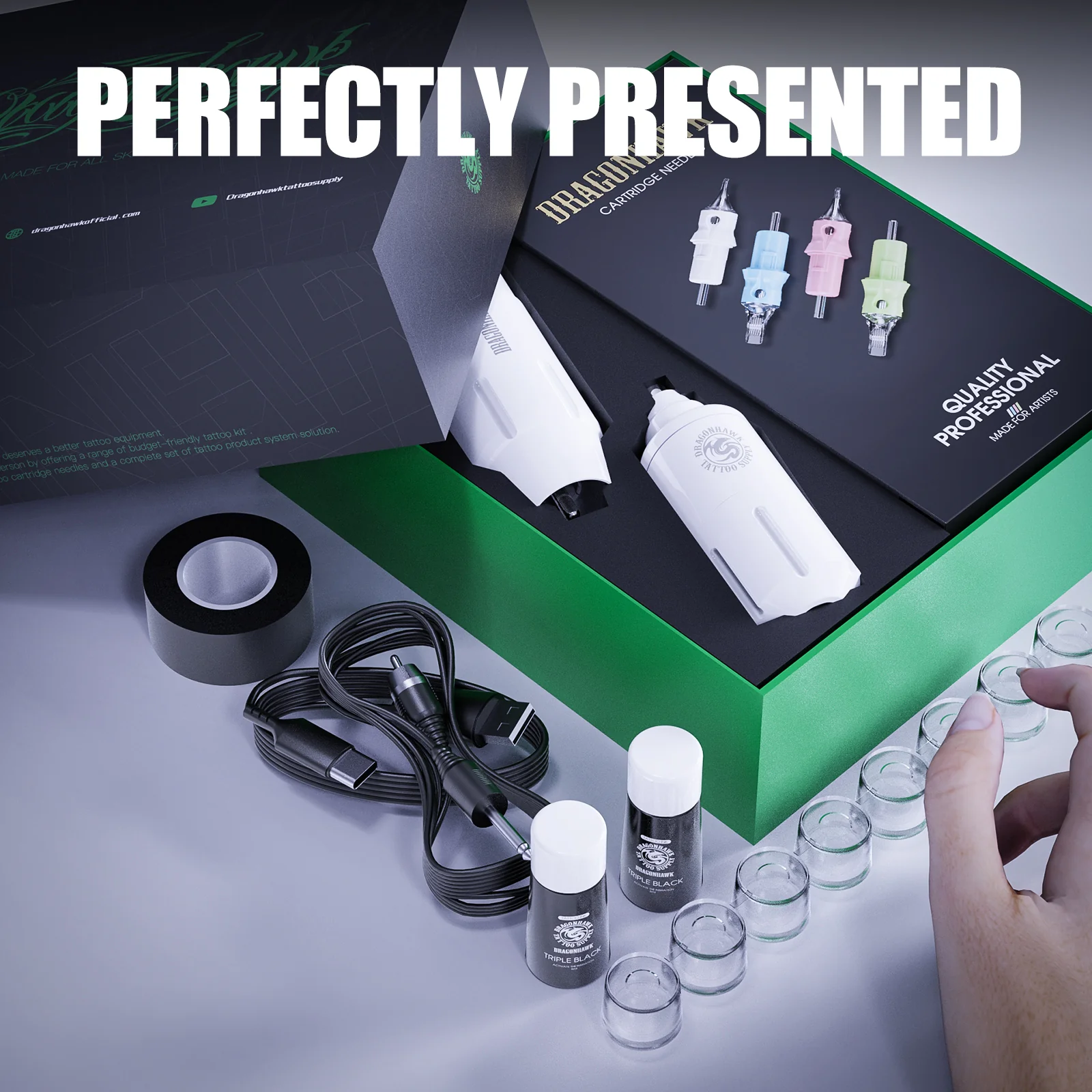 Dragonhawk S1 penformet tatoveringsmaskine startsæt