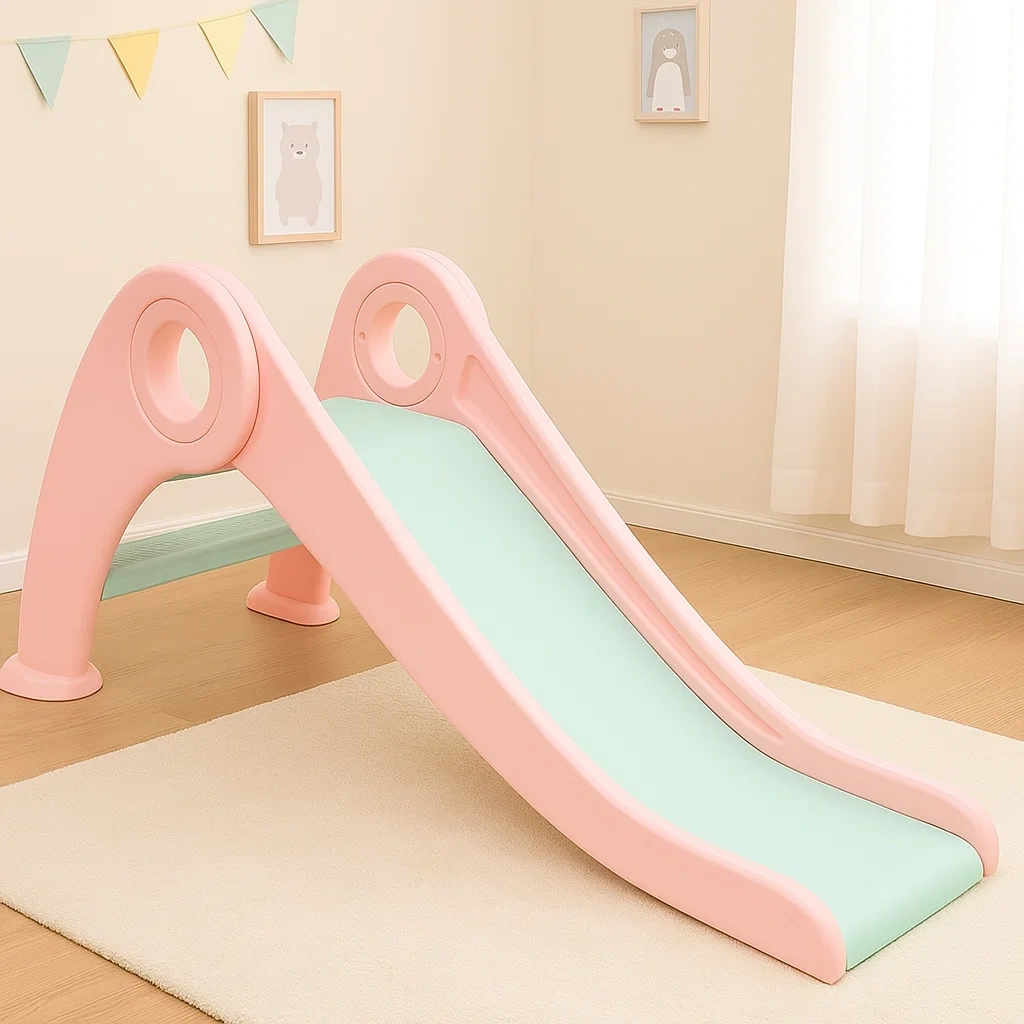 Toboggan rose 140 x 40 x 70 cm pour enfants de 2 à 5 ans, pliable - NrwmsIDp74hG