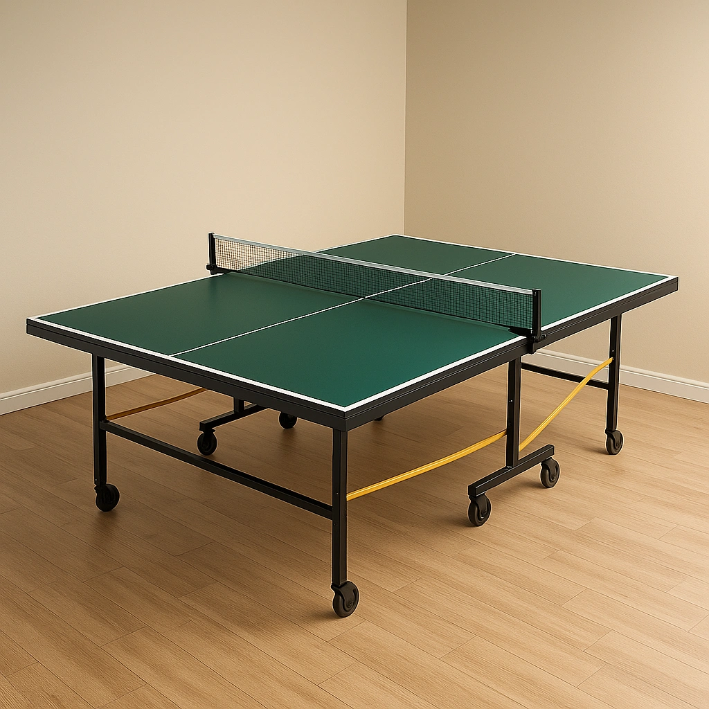 Table de ping-pong en acier vert pour usage intérieur/extérieur, 274 x 152,5 x 76 cm