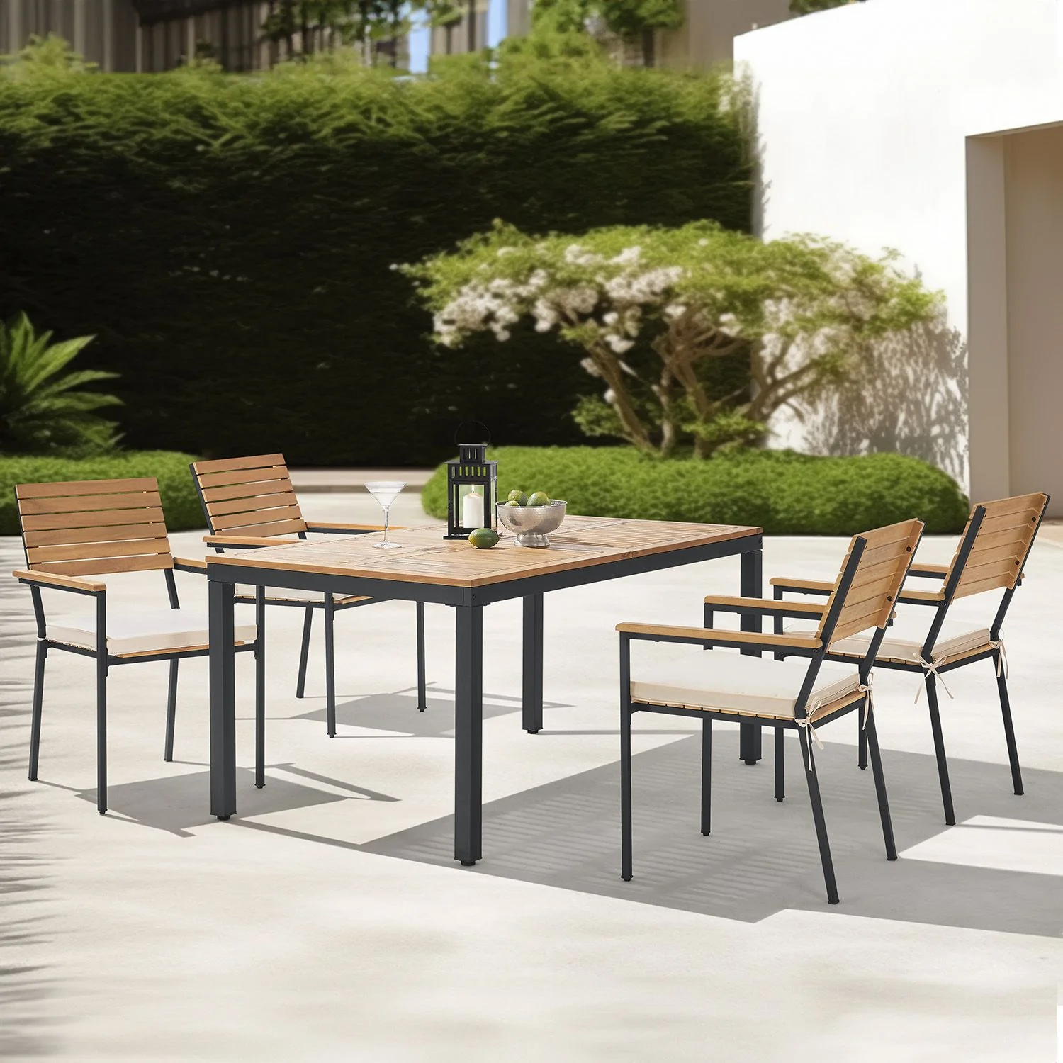 2025 Rhodos havesæt i akacietræ – Naturlig elegance og komfort til 4 personer