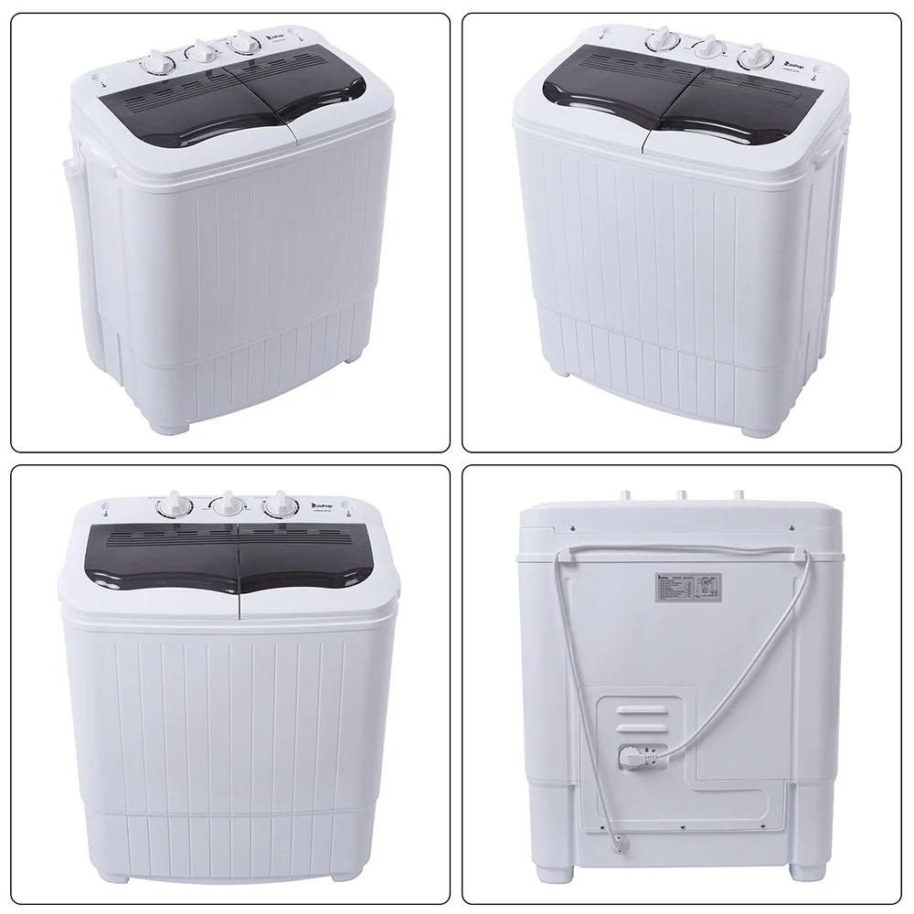 Portable Washing Machine, YOFE Compact Mini Washing Machine, Semi - Automatic Washing Machine, Portable Mini Twin Tub Washing Machine for Camping Apartments, Washer(7.7 lb) /Spiner(6.6 lb), Gray, R4861