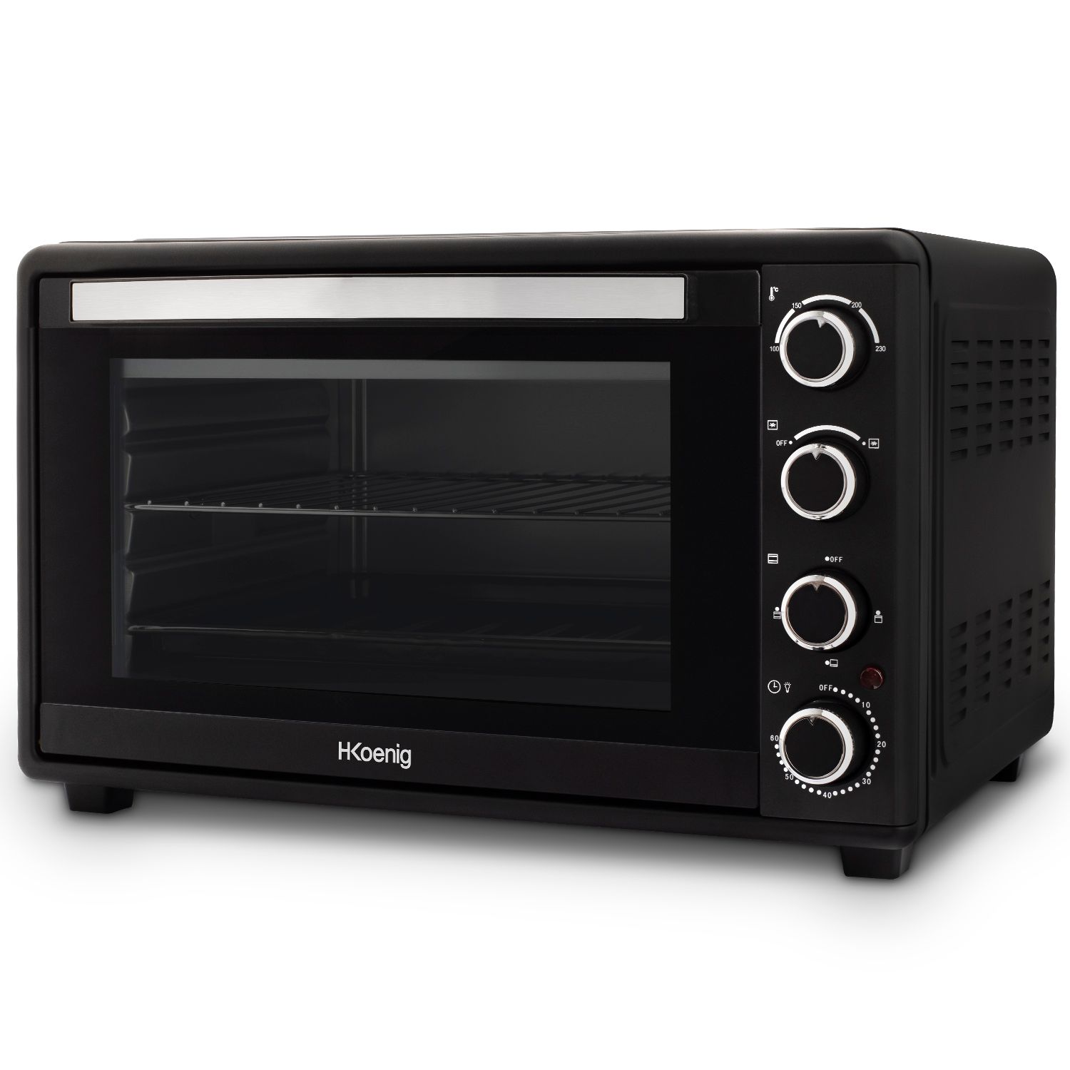 H.koenig Fo45 Mini elektrisk bordovn, 45 liter, 2000 W, op til 230ºc, op til 60 minutter, termostat