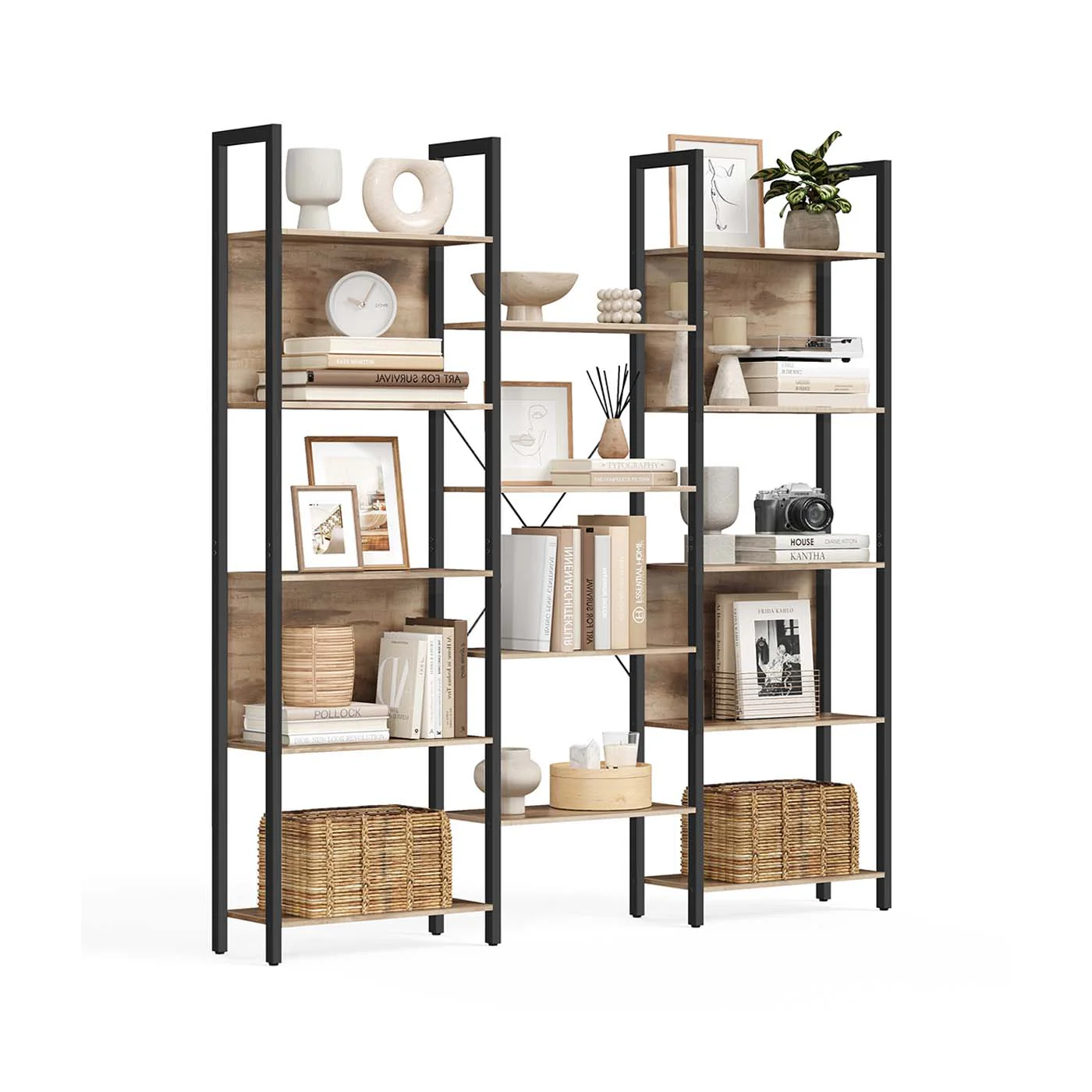 Bogreolopbevaringsenhed med metalrammehylder