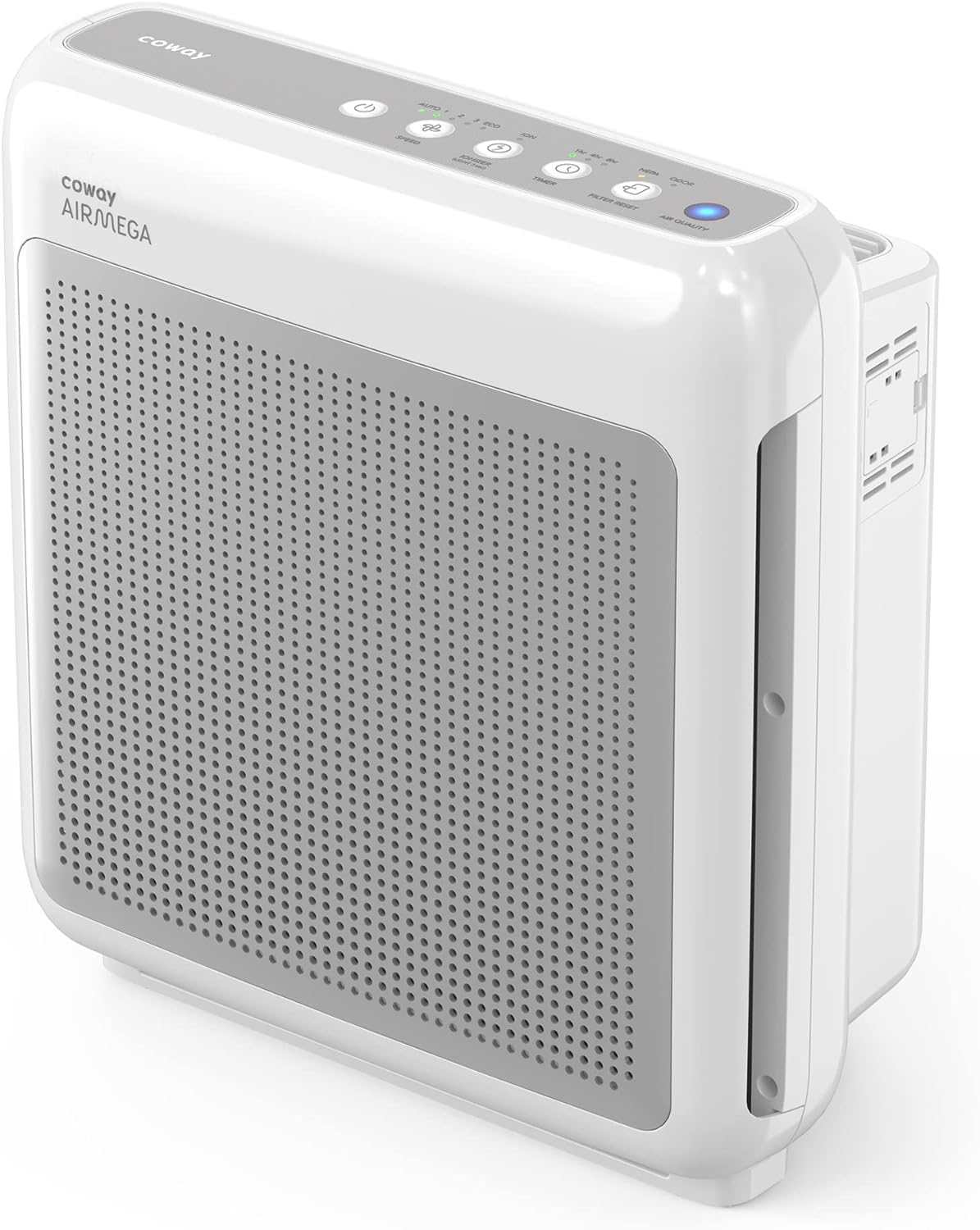 HEPA-Luftreiniger mit Luftqualitätsüberwachung, Automatikmodus, Timer, Filteranzeige und Eco-Modus, 42,7 x 46,5 x 24,6 cm, Weiß