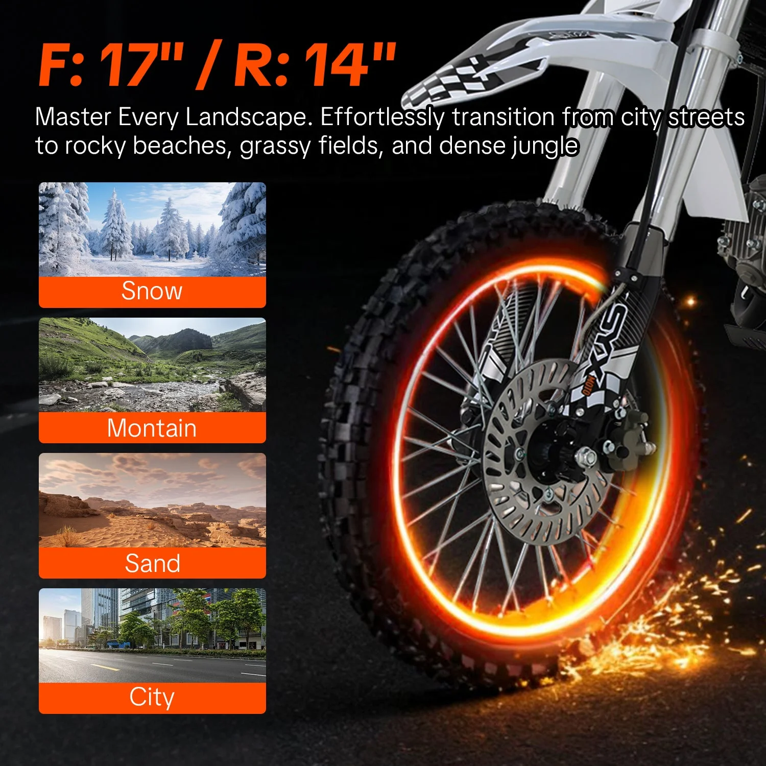 SYX MOTO K1 125cc Dirt Bike for Teens & Adults, 50 MPH, 123 Mi Range, 4 - Speed Manual, Kick/Electric Start, Black
