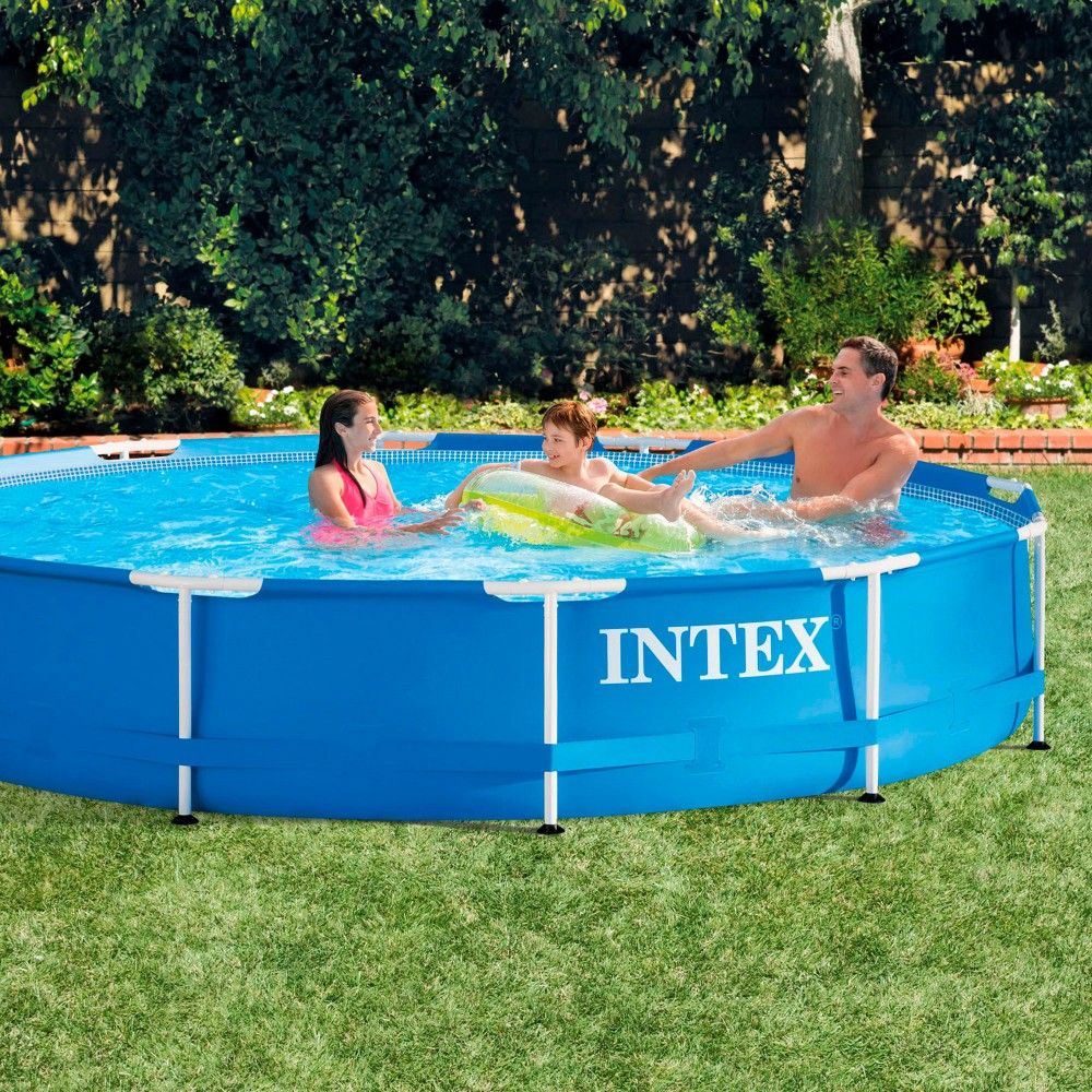 Piscine tubulaire circulaire bleue Intex 366 x 76 cm en PVC amovible avec purificateur