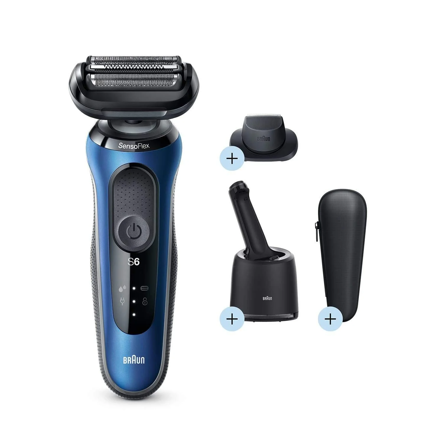 2025 Braun Series 6 60-B7200cc barbermaskine til mænd – våd- og tørbarbering med SmartCare Center – blå