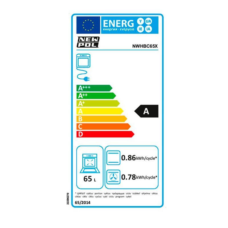 Ny Pol Nwhbc65x Ovn 2300w 65l 5 Funktioner Rustfrit Stål