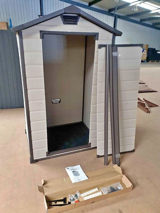 Keter Manor Outdoor Plastic Garden Storage Shed, Beige,  2x2,4ft
