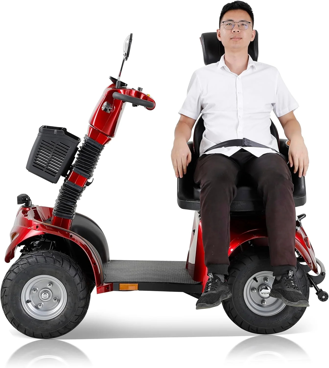 Scooter de mobilité 4 roues ZVGREEN 2025 – Modèle senior avec siège capitaine – Jusqu