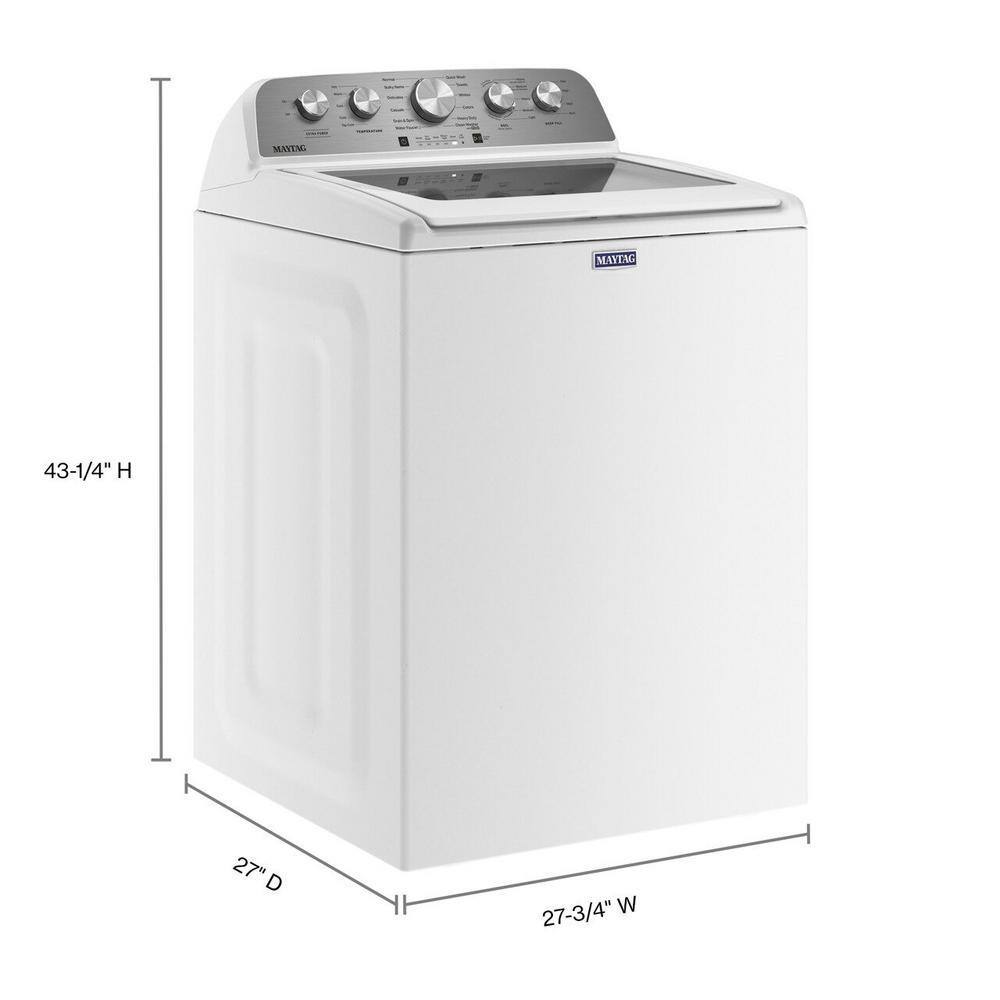 Laveuse à chargement par le haut Maytag 4,8 pi³ avec fonction Boost de puissance supplémentaire, blanche – Modèle MVW5430MW