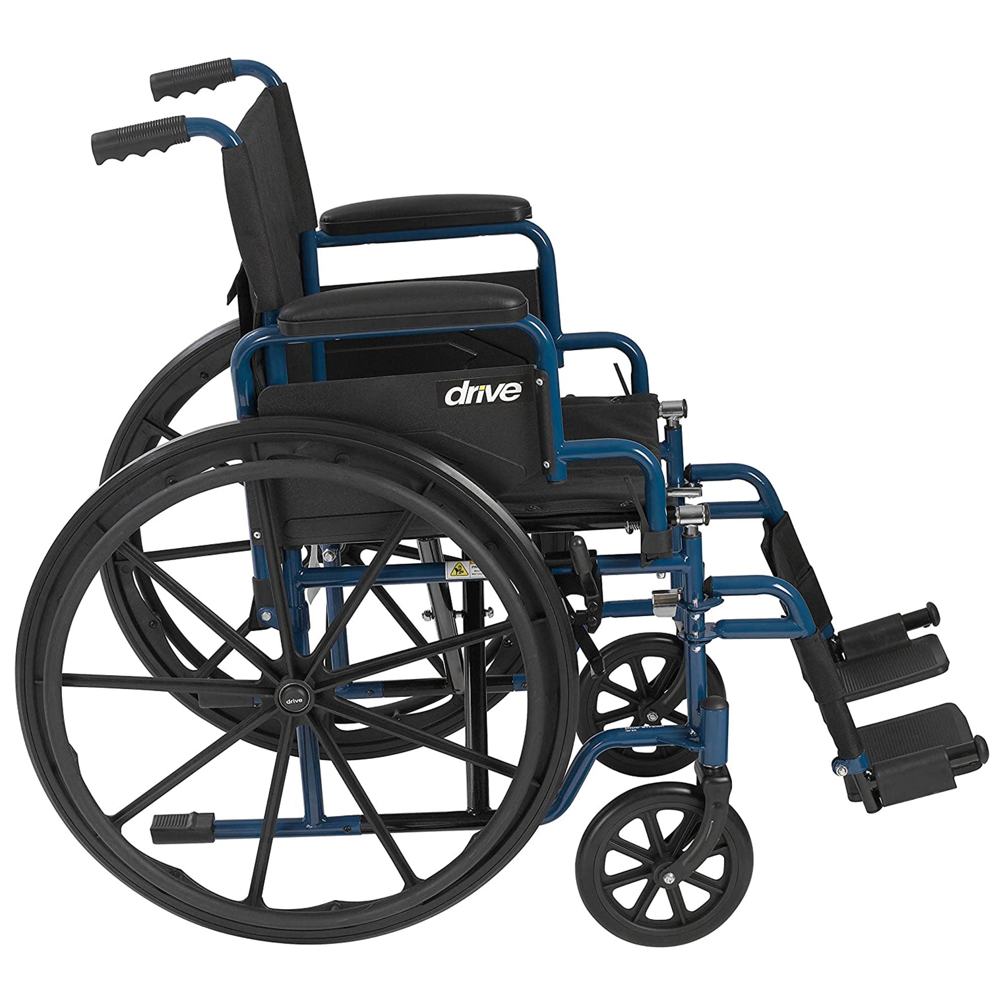 2025 Drive Medical Blue Streak Leichtbau-Faltrollstuhl mit 20 Zoll breitem Sitz