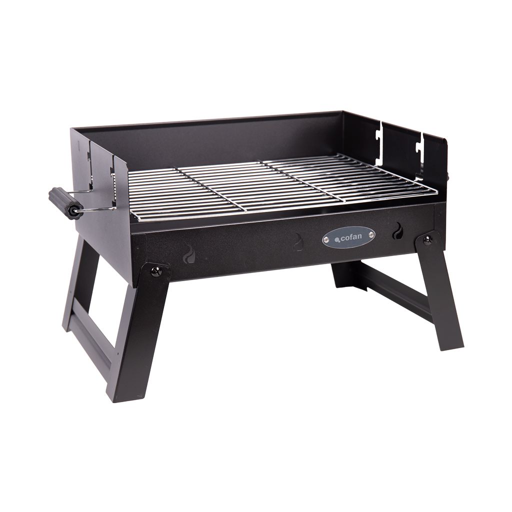 Cofan Bærbar Kulgrill | Forkromet Stålgrill | Sammenklappelig Grill | Med Sidehåndtag | Ideel til Camping, Have og Terrasse | Mål: 45,5 x 34,5 x 31,5 cm