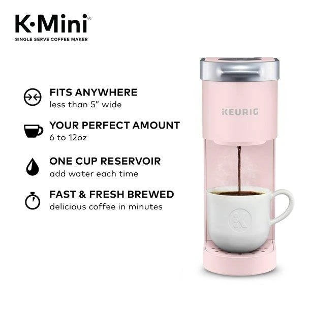 Keurig - K-Mini Single-Serve Kaffemaskine til K-Cup Kapsler - Dusty Rose
