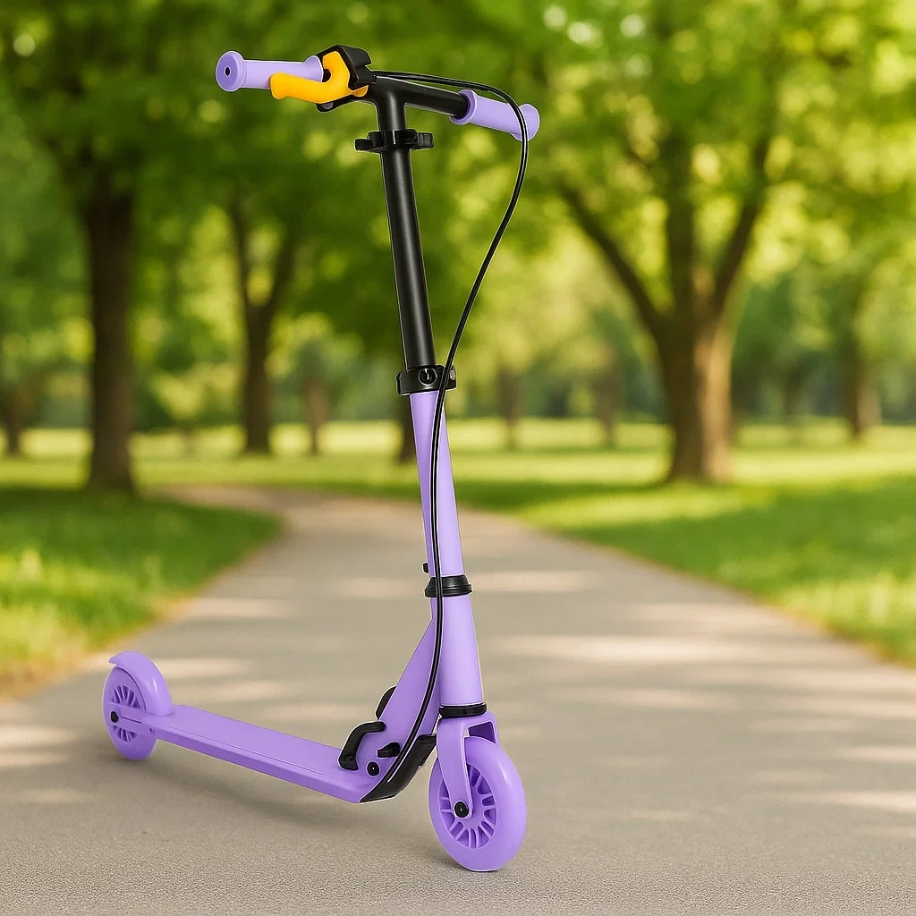 Trottinettes pour enfants lilas/orange/noir, adaptées aux enfants de 5 à 10 ans - JQcOoaNX63JH