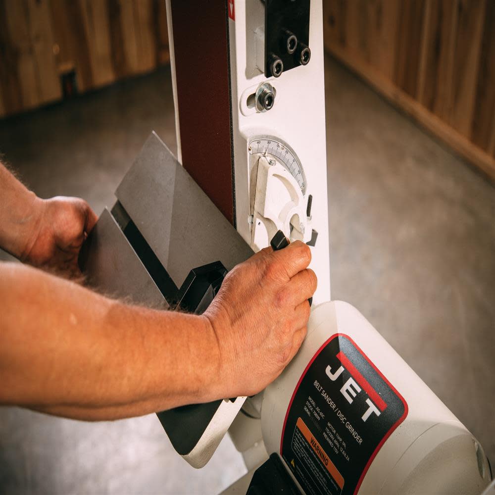 JET JSG-6DCK 6 x 48 tommer / 12 tommer bånd- og skivesliber med åben stativ