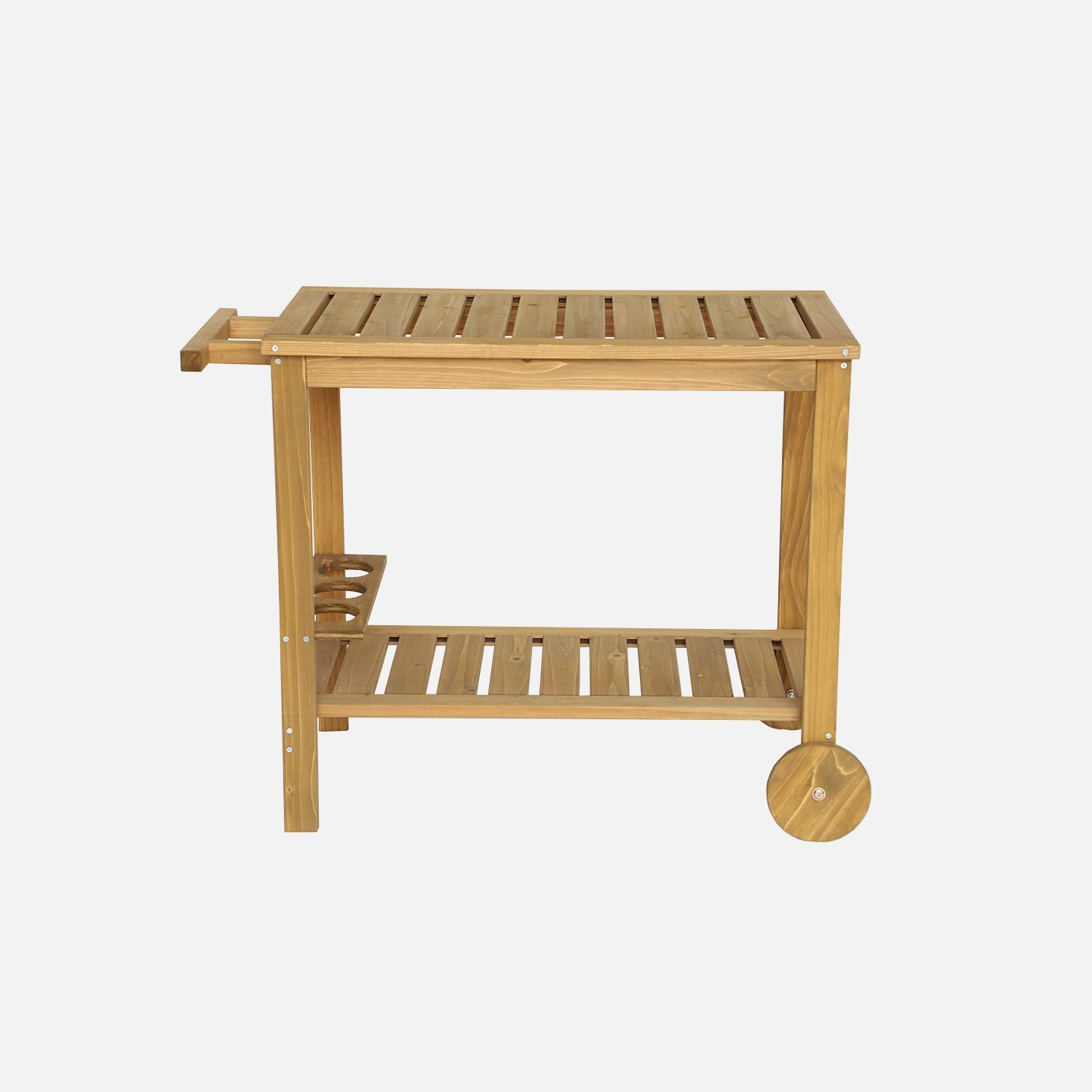 Buffet barbecue en bois avec roulettes, bois
