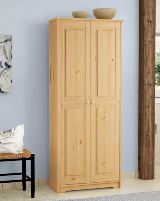 Armoire de garde-manger en bois massif, armoire de cuisine indépendante, placard avec étagères