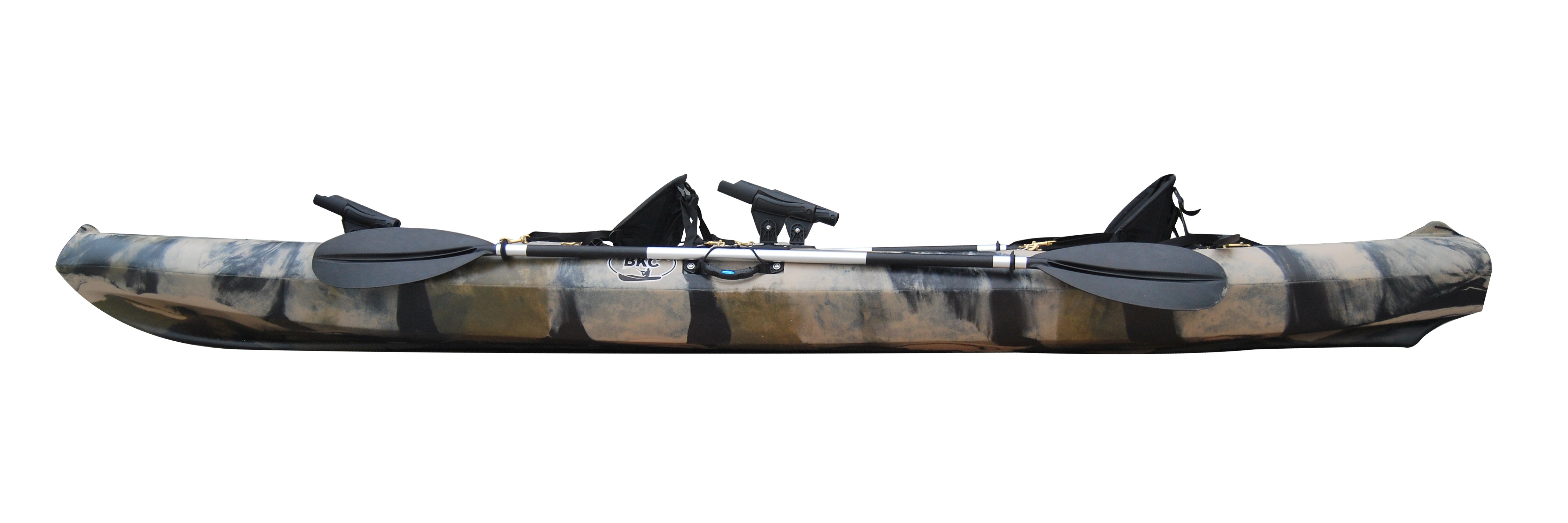Kayak de pêche tandem BKC TK181 3,9 m pour 2 personnes avec sièges et pagaies rembourrés (modèle 2025)