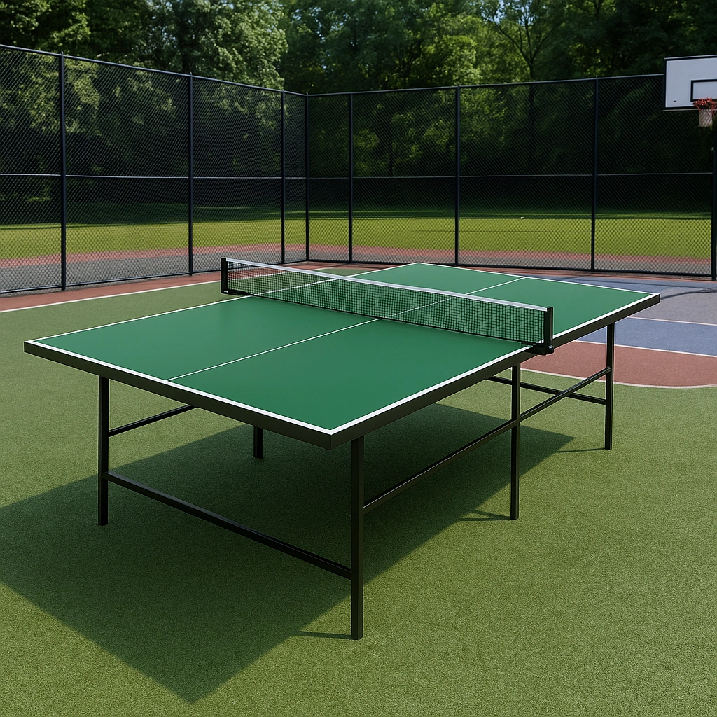 Table de ping-pong verte en acier, idéale pour l