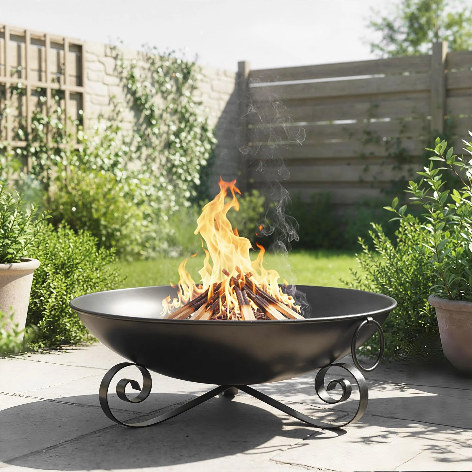 Tangkula Fire Pit for Outside Wood Burning