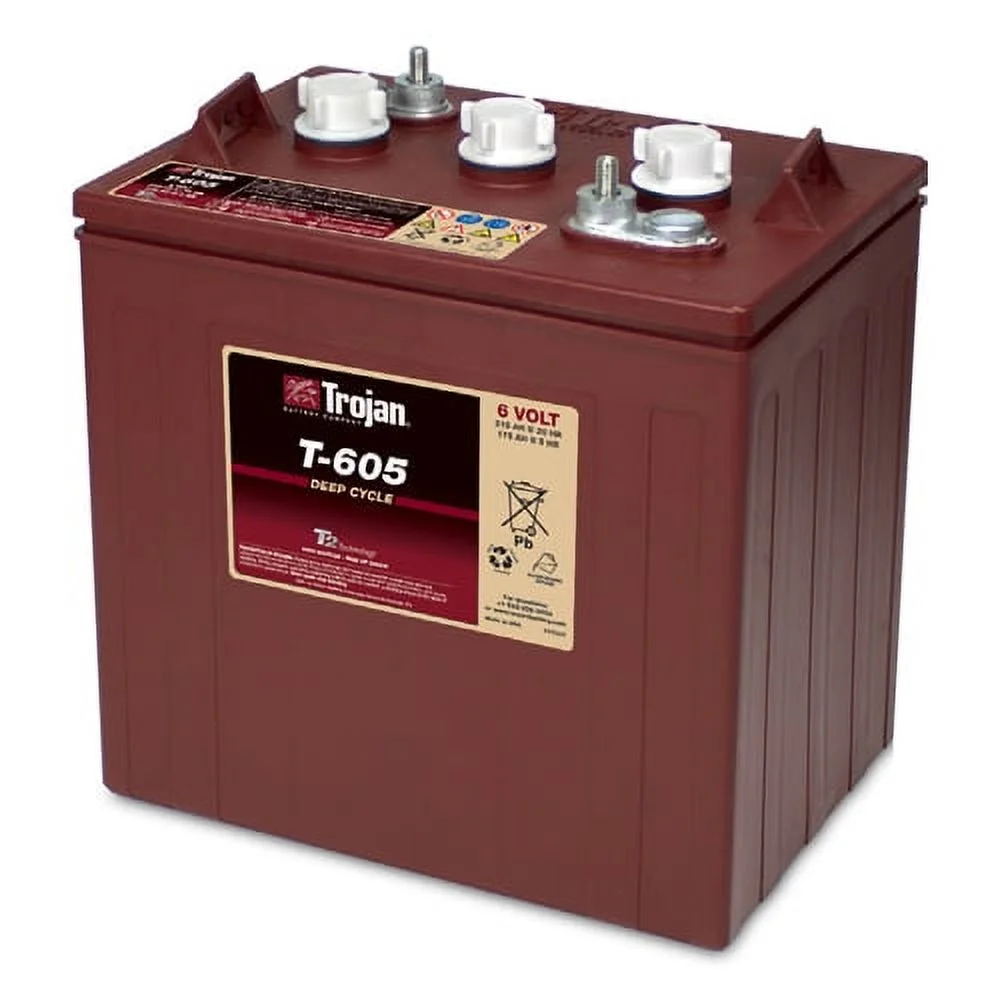 Trojan T - 605 6V 210ah Flooded Lead Acid GC2 Deep Cycle Battery X6