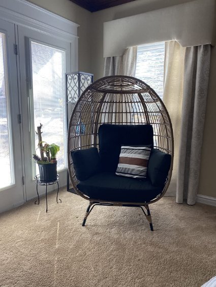 Wicker egg-shaped chair, oversized, for indoor and outdoor use, garden lounger