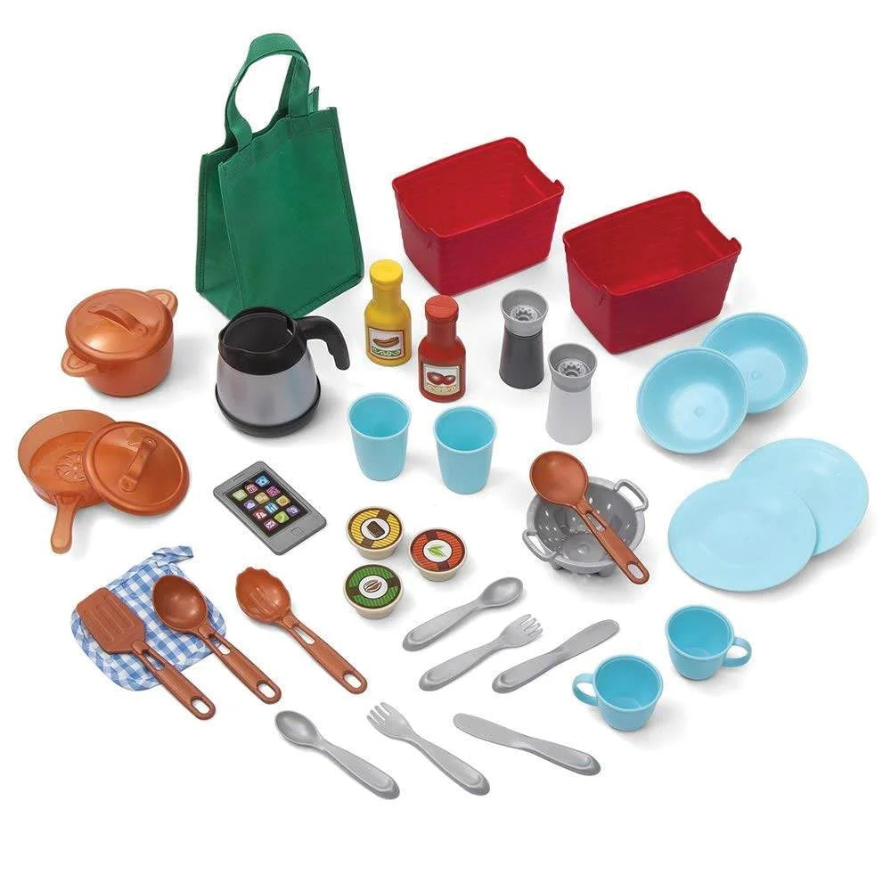 2025 Step2 Stort Gourmet Køkkenlegetøj til Børn i Hvid og Brun med 35 Tilbehørsdele
