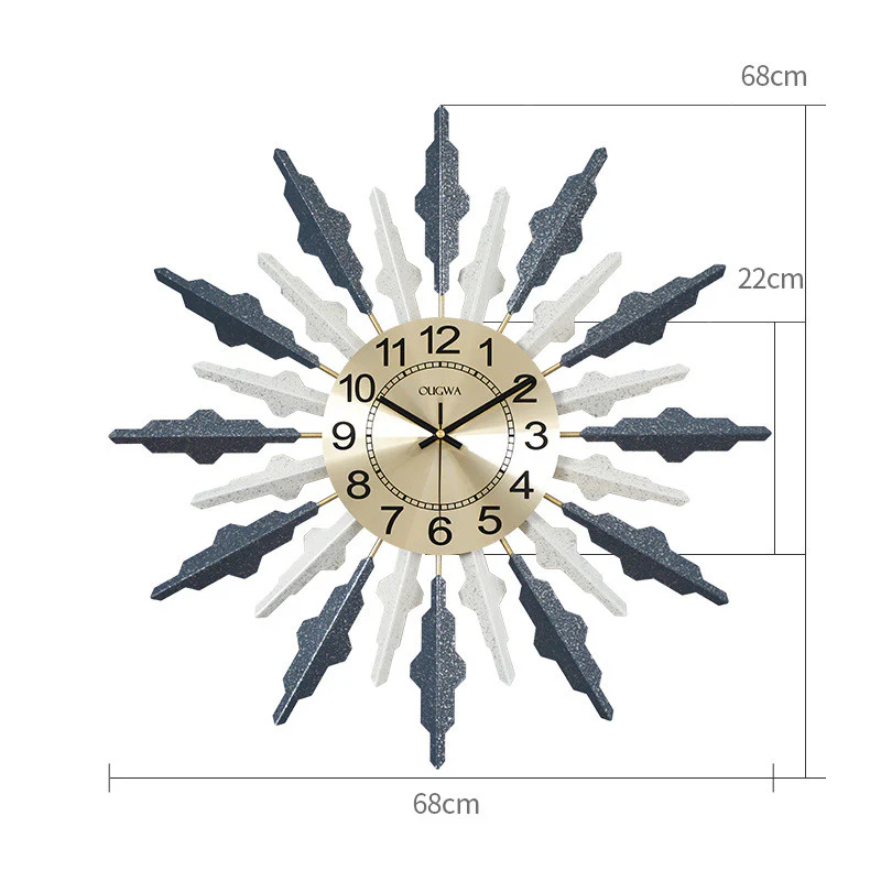 Modern Metal Wall Clock – Creative Luxury Style Decorative Home Clock (Small / Large)
