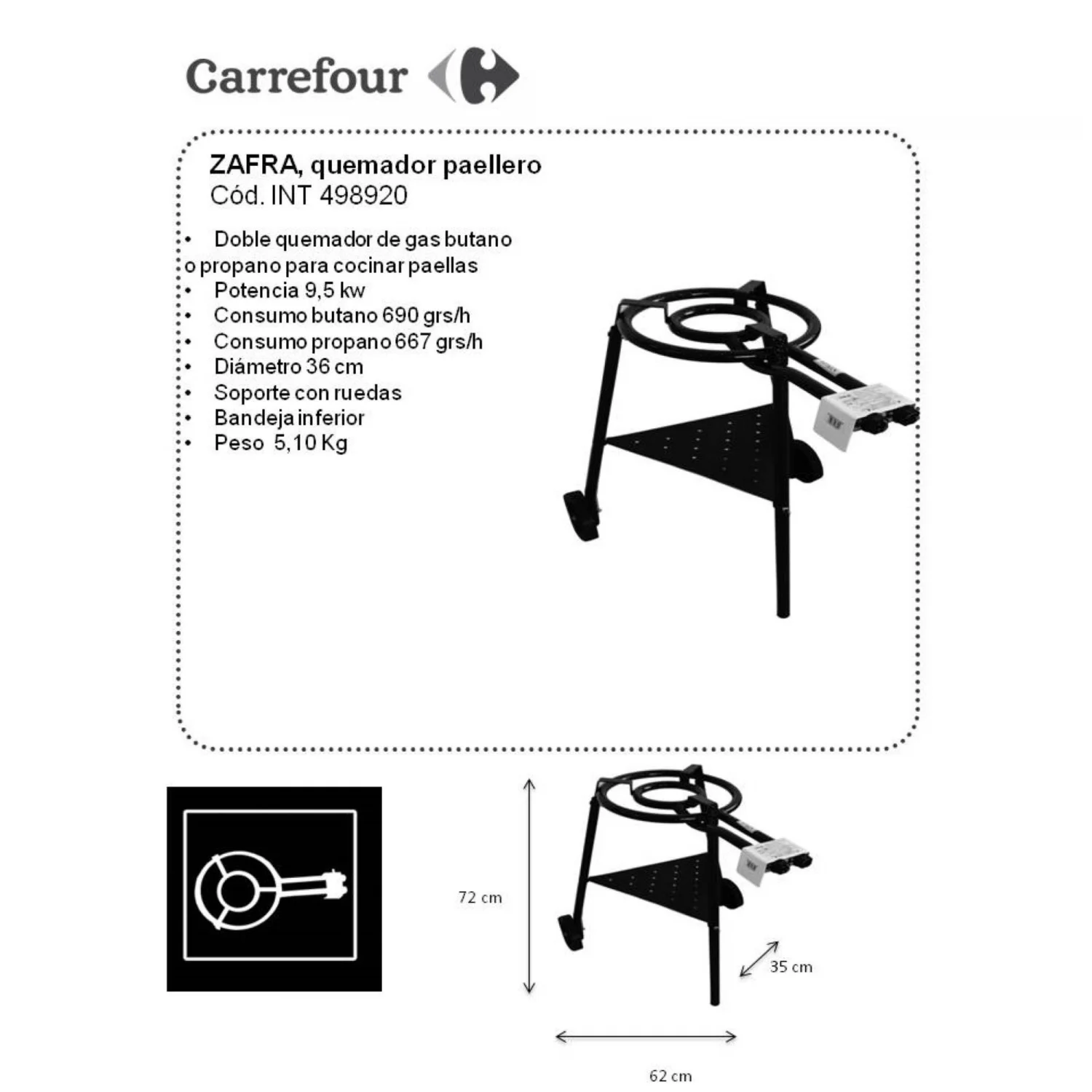 Zafra Paellapande med dobbelt brænder - Imor