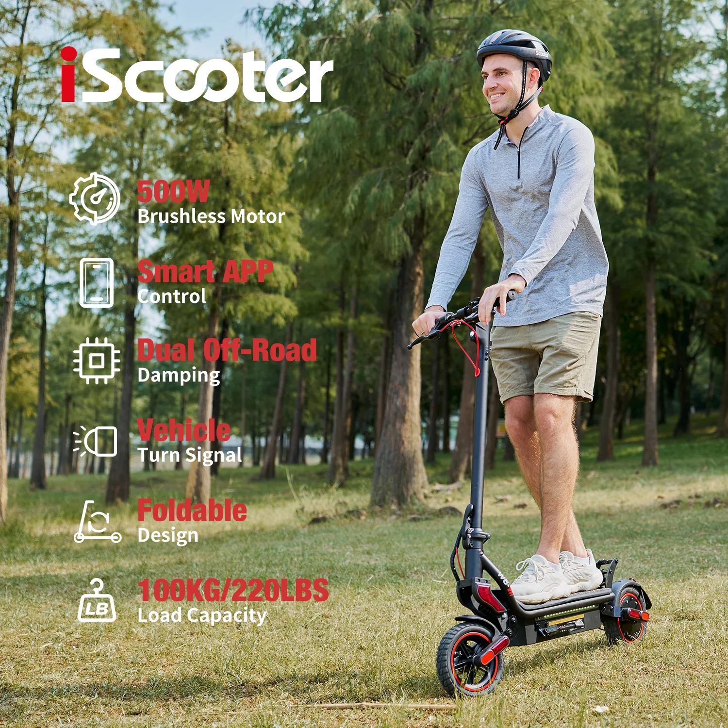 2025 iScooter W8 500W El-scooter med terrængående dæk