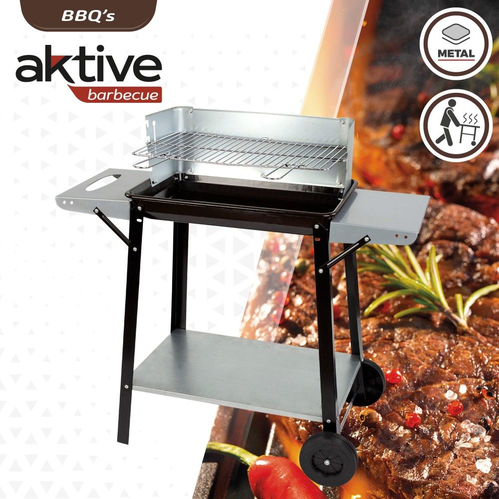 Aktive Bærbar Kulgrill med Grill i 4 Højder