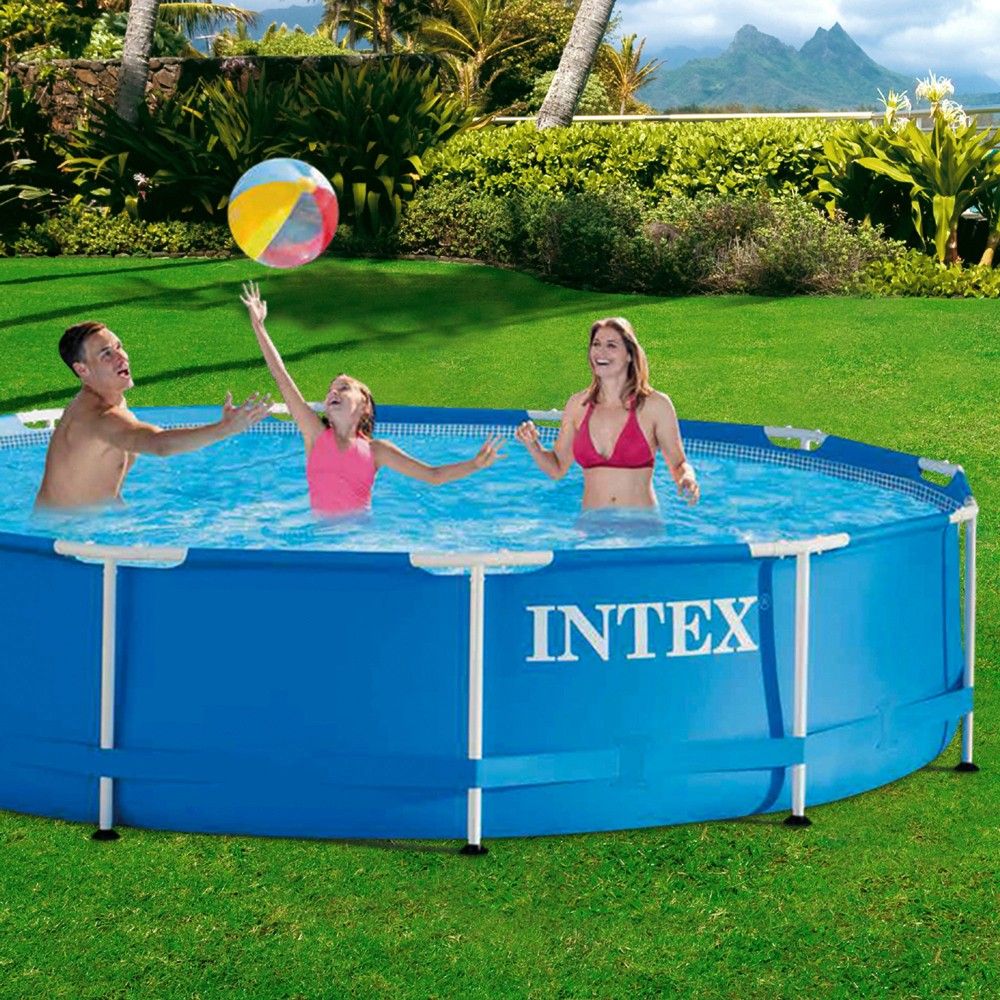 Piscine tubulaire circulaire amovible en PVC 366 x 76 cm Bleu Intex