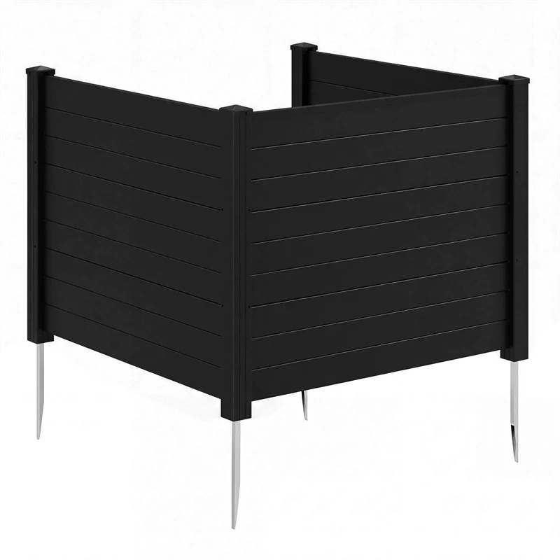 No-Dig Air Conditioner Fence 3/6 Panels, 48"x38" Outdoor Privacy Screen Trash Can Enclosure Decorative Garden Fence w/ Metal Stakes