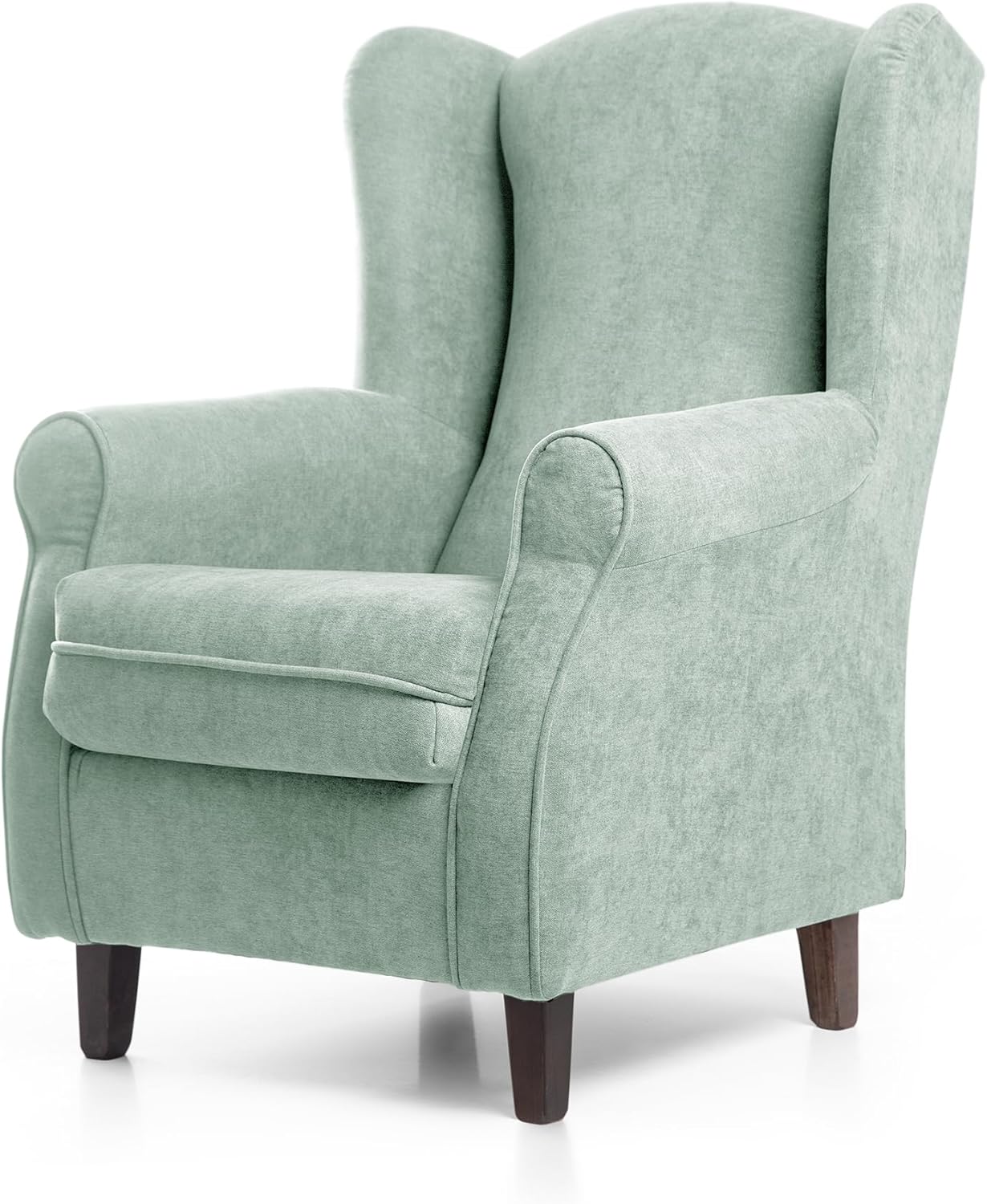 SUENOSZZZ-REST SPECIALISTER SUENOS ZZZ - Irene Lænestol, Ammestol med Wingback-ryg betrukket med pletbestandigt brunt stof, Lænestol til soveværelse, stue eller babyværelse