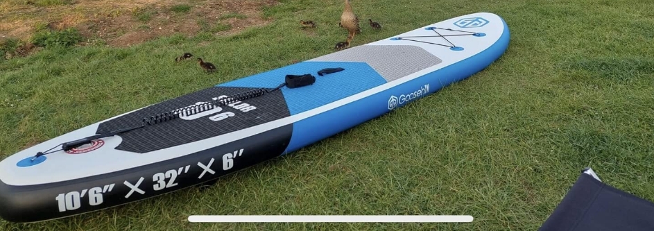 Goosehill Inflatable Stand Up Paddle Board, Premium SUP Package, 10' Long 32 Wide 6 Thick