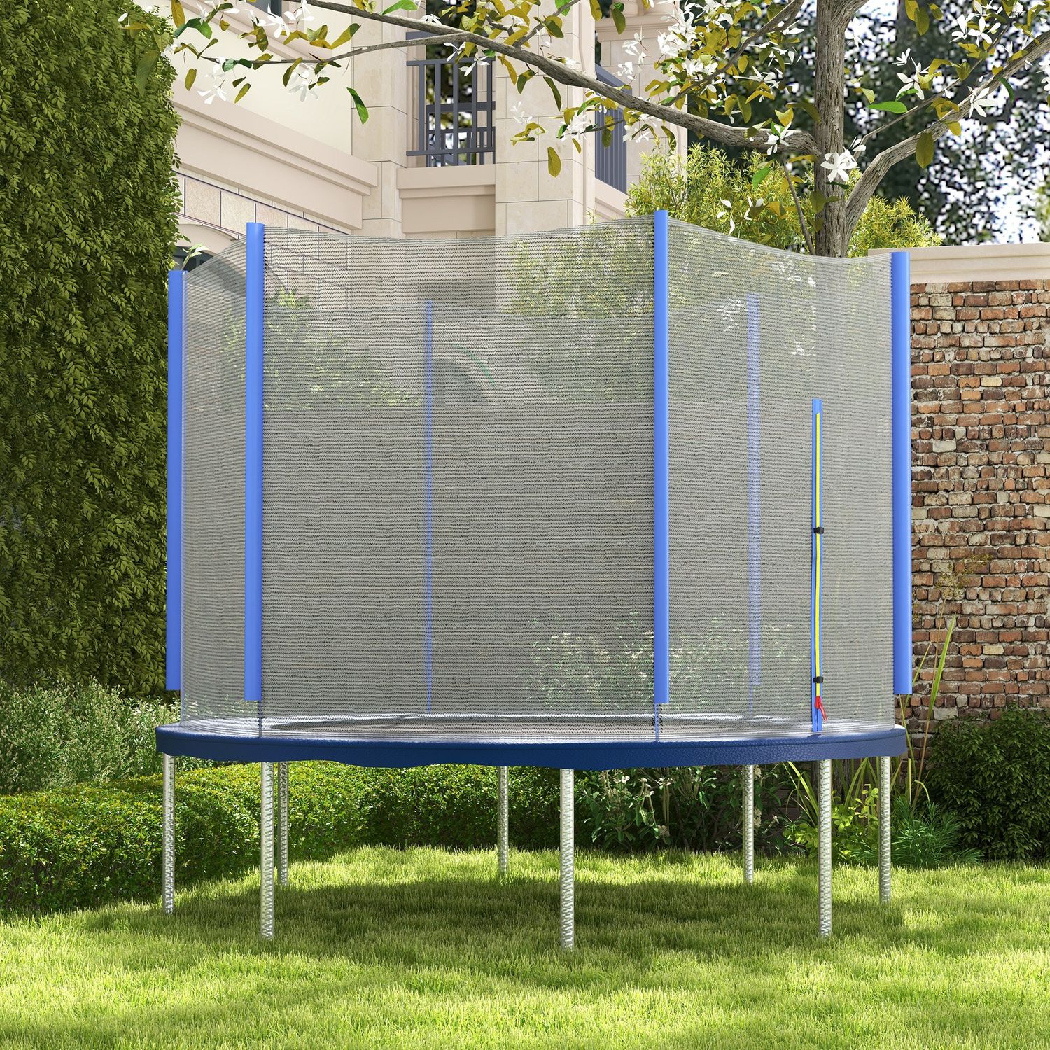 Sportnow PE Trampolin Sikkerhedsnet, Ø244x180 Cm, Blå