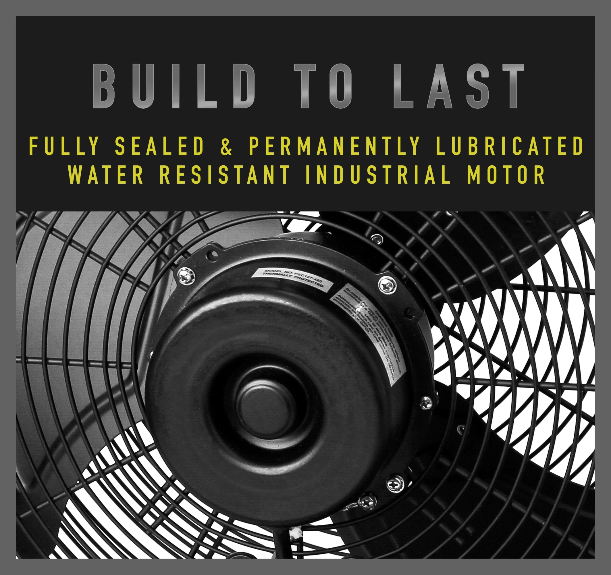 2025 iLIVING 14" vægventilator med variabel hastighed. Vejrbestandig til indendørs/udendørs brug. Industriel kvalitet til verandaer, drivhuse, garager, værksteder og læsseramper. 2473 CFM. Sort.