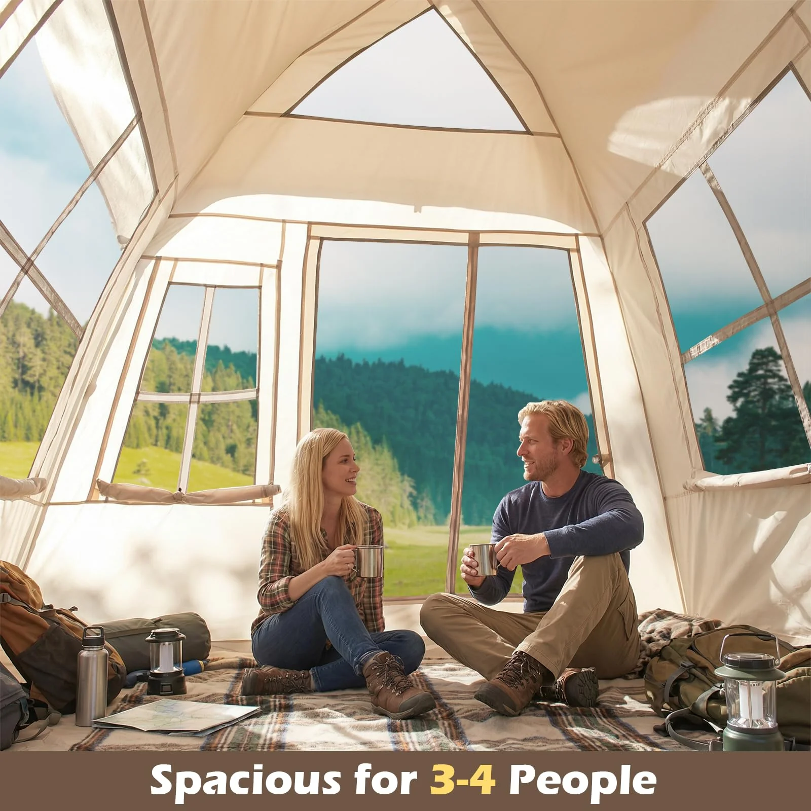 Tangkula 4 Person Camping Tent