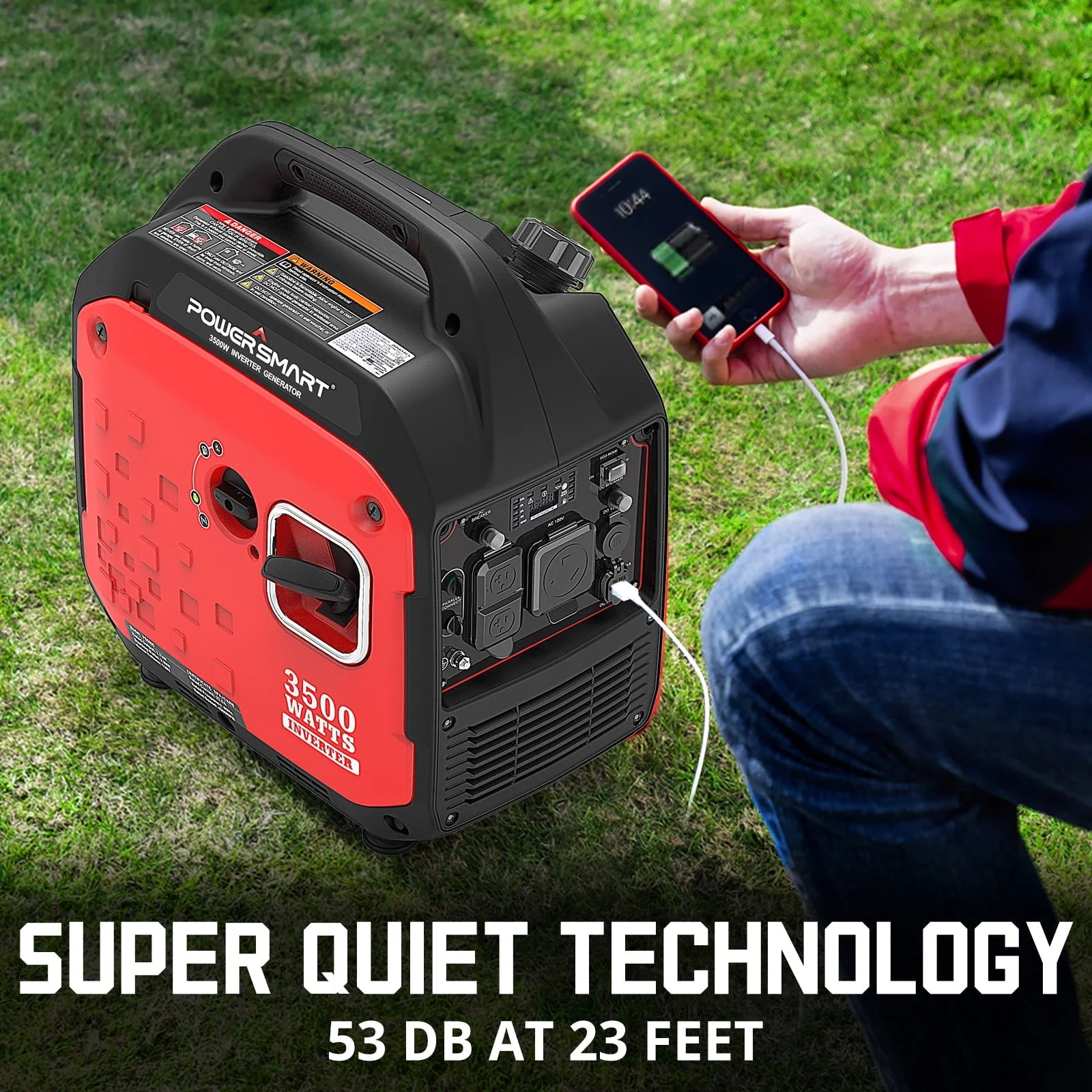 Powersmart Gasoline Portable Generator, 3500W Gas Powered Inverter Generator, for Outdoor Camping & Travel, PS5035