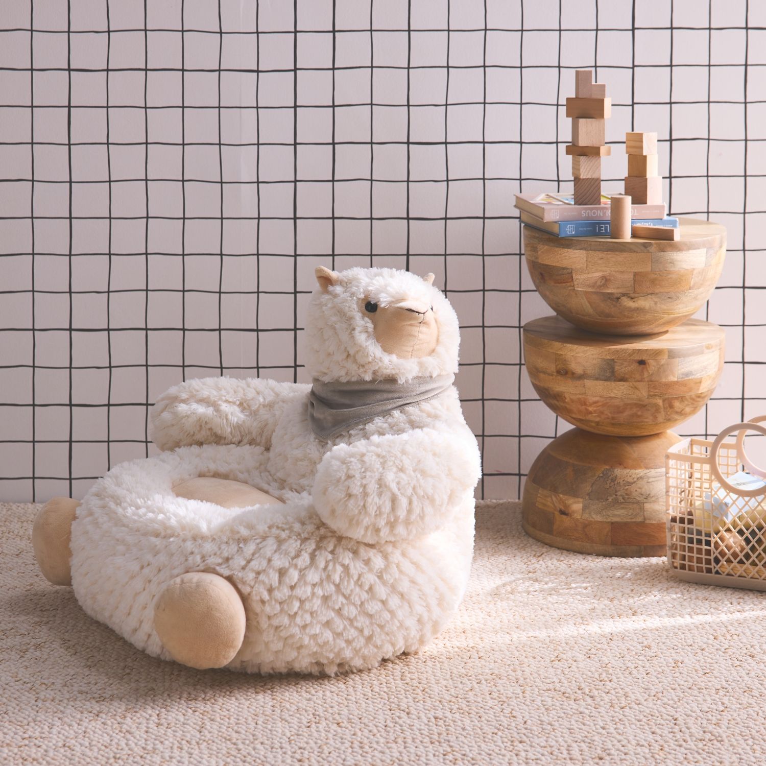 Llama Lænestol til Børn, Hvid