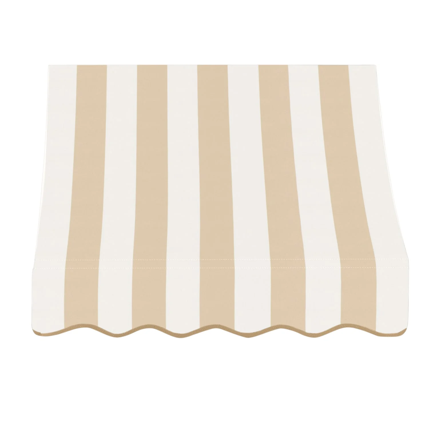 Awntech 3.38 Ft Nantucket Curved Slope Fixed Awning Canopy (40.5in x 31in x 24in), Linen/White Stripe
